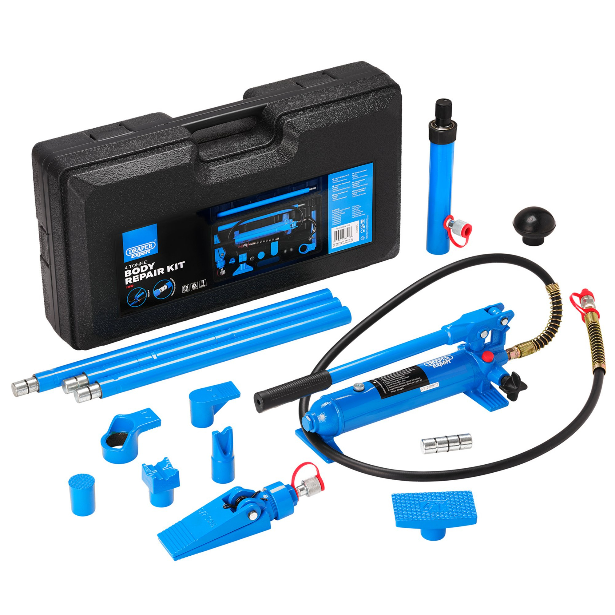 Draper 13590 Expert Hydraulic Body Repair Kit, 4 Tonne (15 Piece)