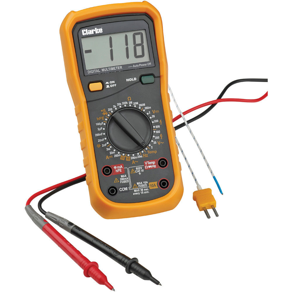 Clarke 4501155 CDM45C 11 Function Digital Multimeter with Temperature Probe