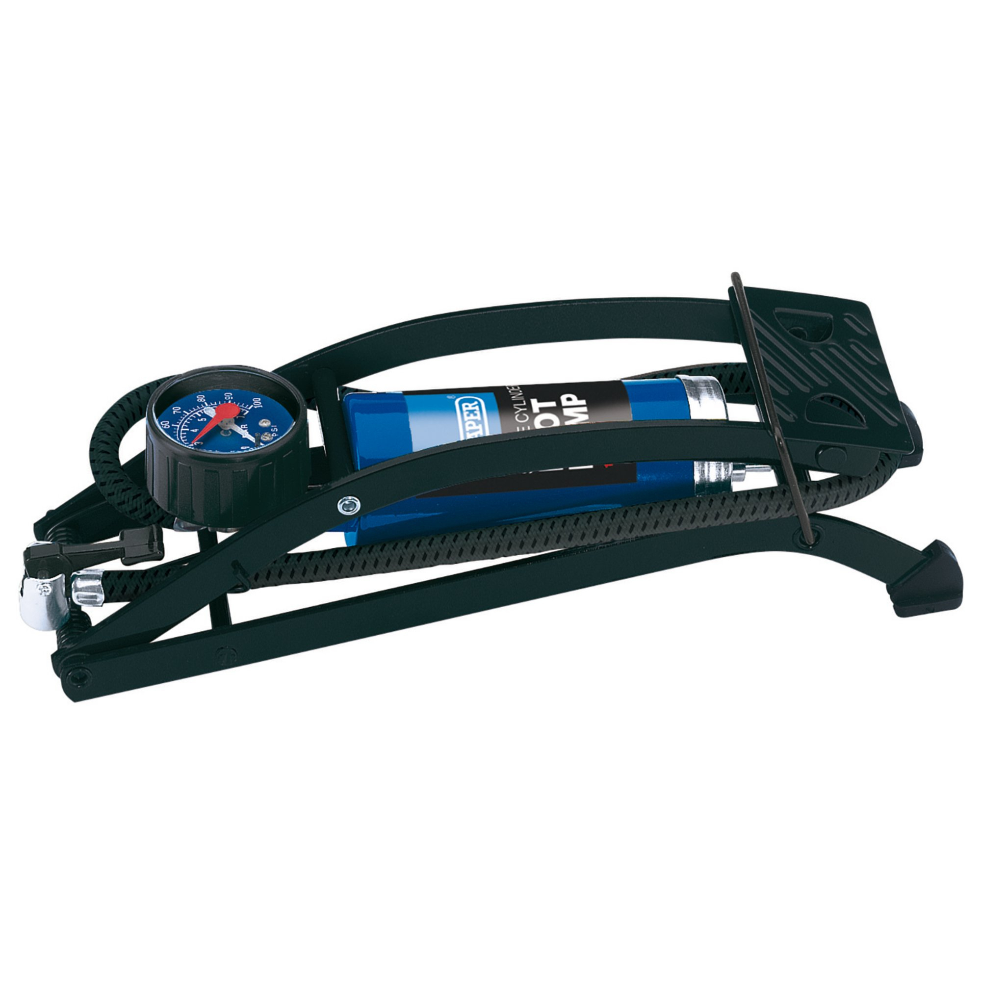 Draper 14172 4430 Single Cylinder Foot Pump with Pressure Gauge