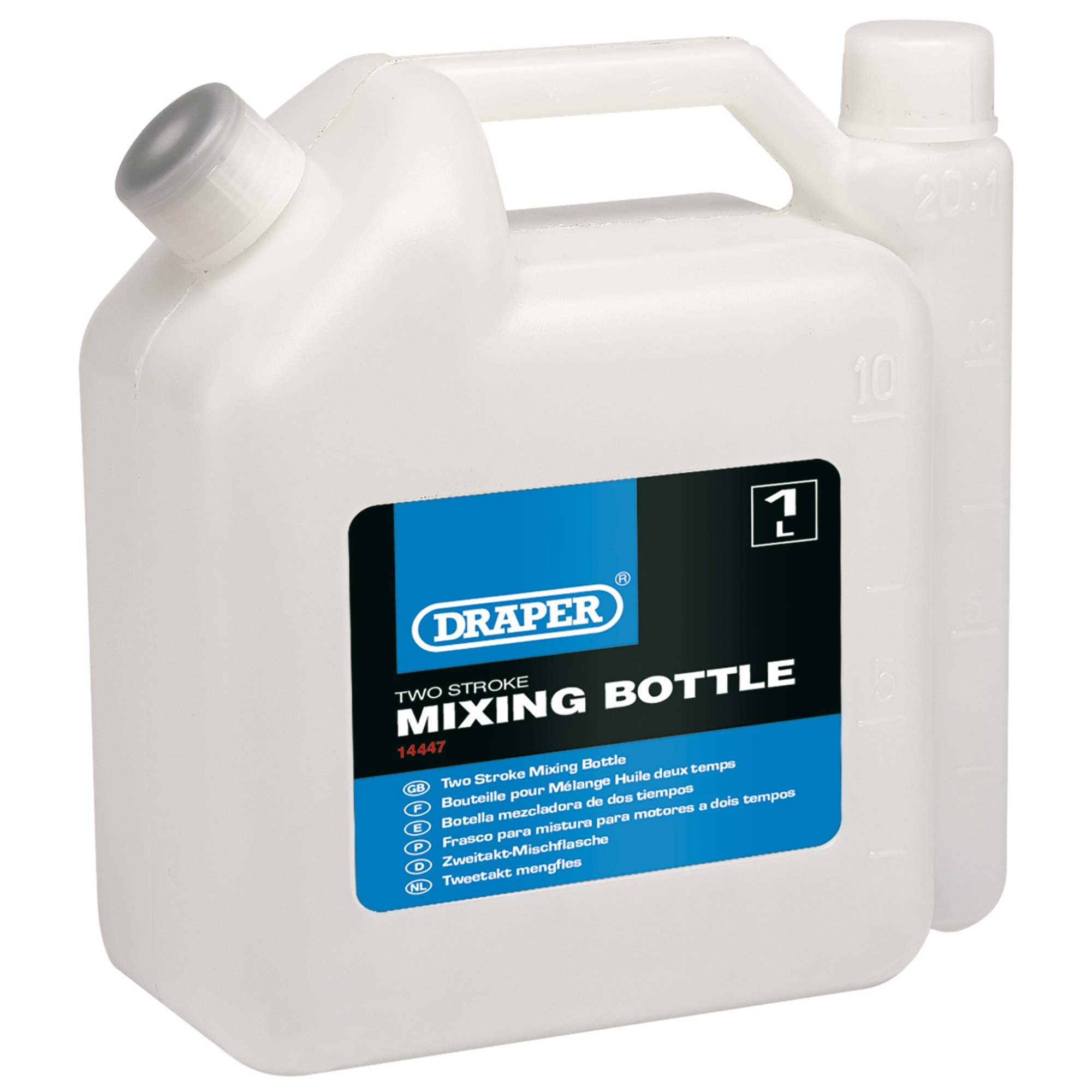Draper 14447 TSMIX 1L Two Stroke Mixing Plastic Bottle