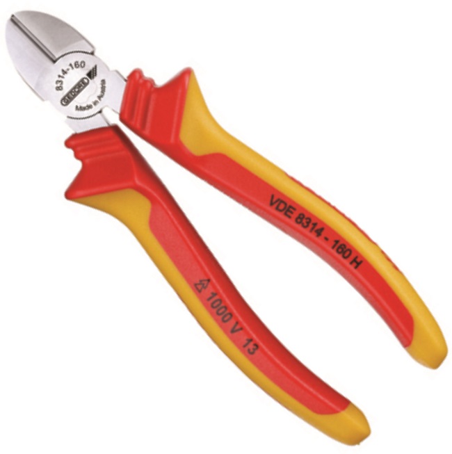 Gedore 1552163 160mm VDE Side Cutter with Insulated Sleeves VDE 8314-160 H