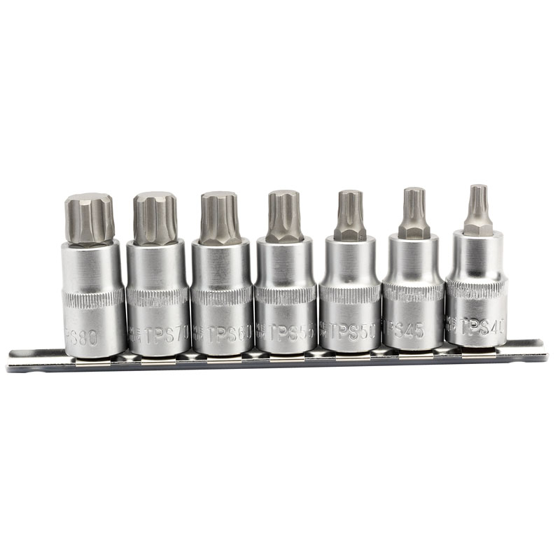 Draper 16341 H-TXP/7/50 1/2" Sq. Dr. TX Star&#174; Plus Socket Bit Set (7 Piece)