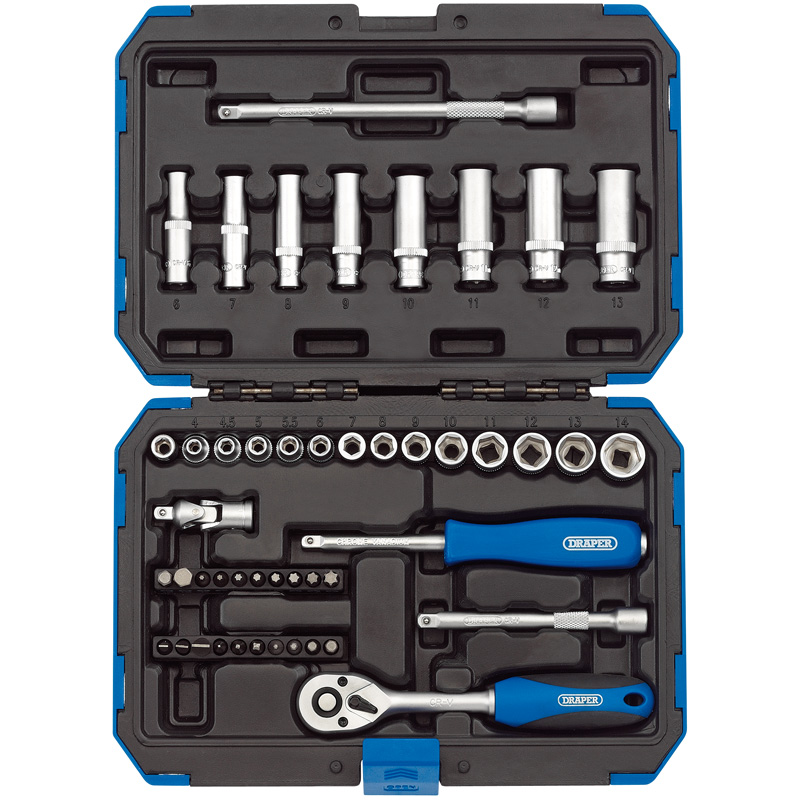 Draper 16355 BD47M 1/4" Sq. Dr. Metric Socket Set (47 Piece)