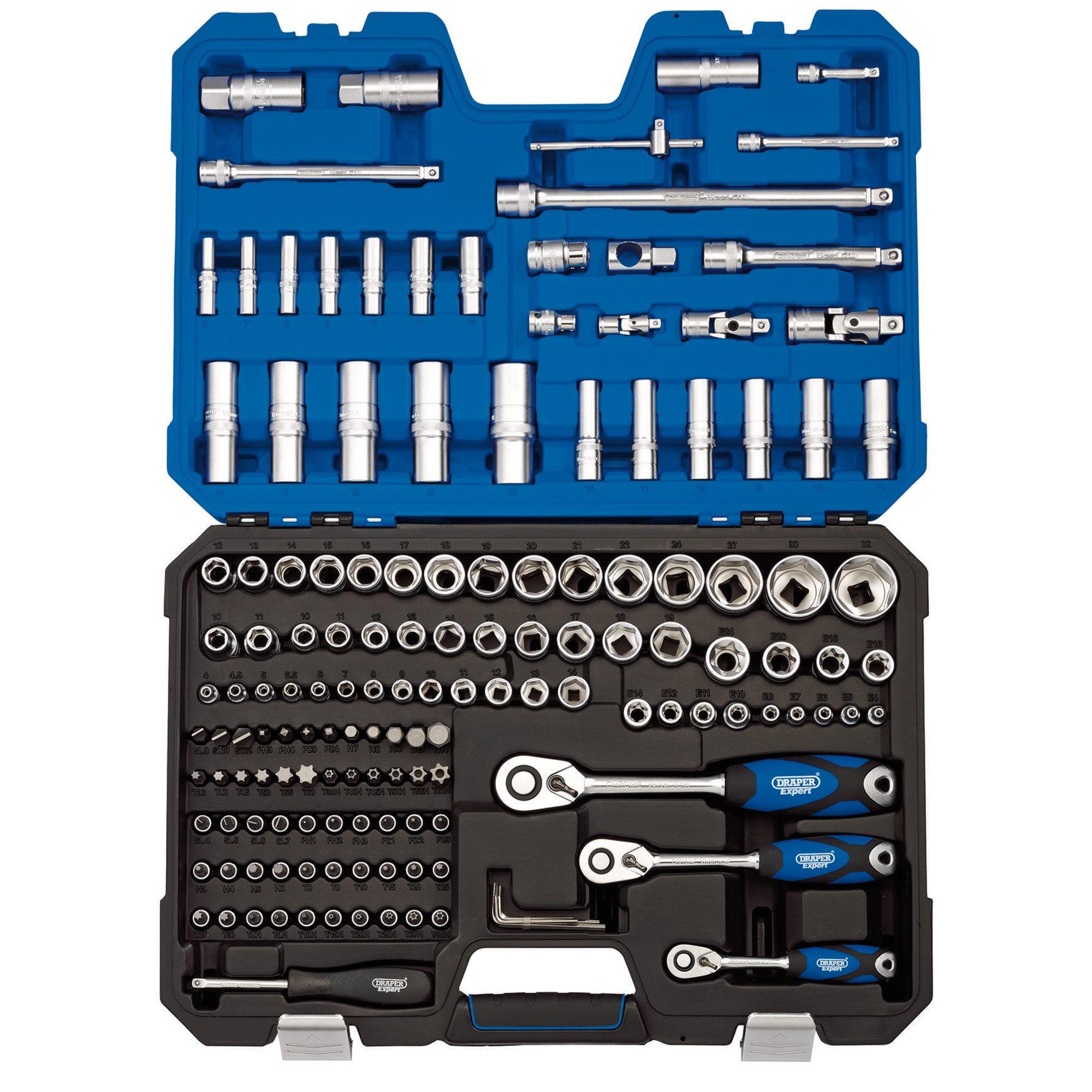 Draper 16461 STK149N/SG 1/4", 3/8", 1/2" Drive Metric Socket & Bit Set 149 Piece