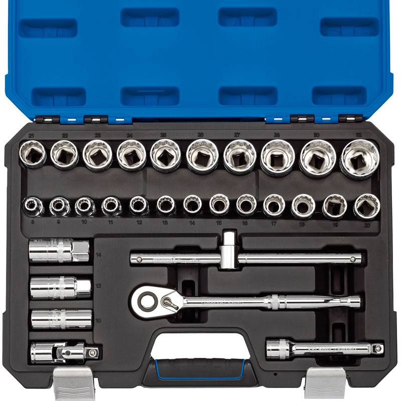 Draper 16466 H30MN/B 1/2" Drive Metric Socket Set 30 Piece