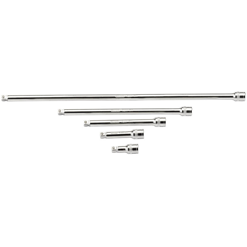 Draper 16768 D-WEXT/5 3/8" Square Drive Satin Chrome Wobble Extension Bar Set (5 Piece)