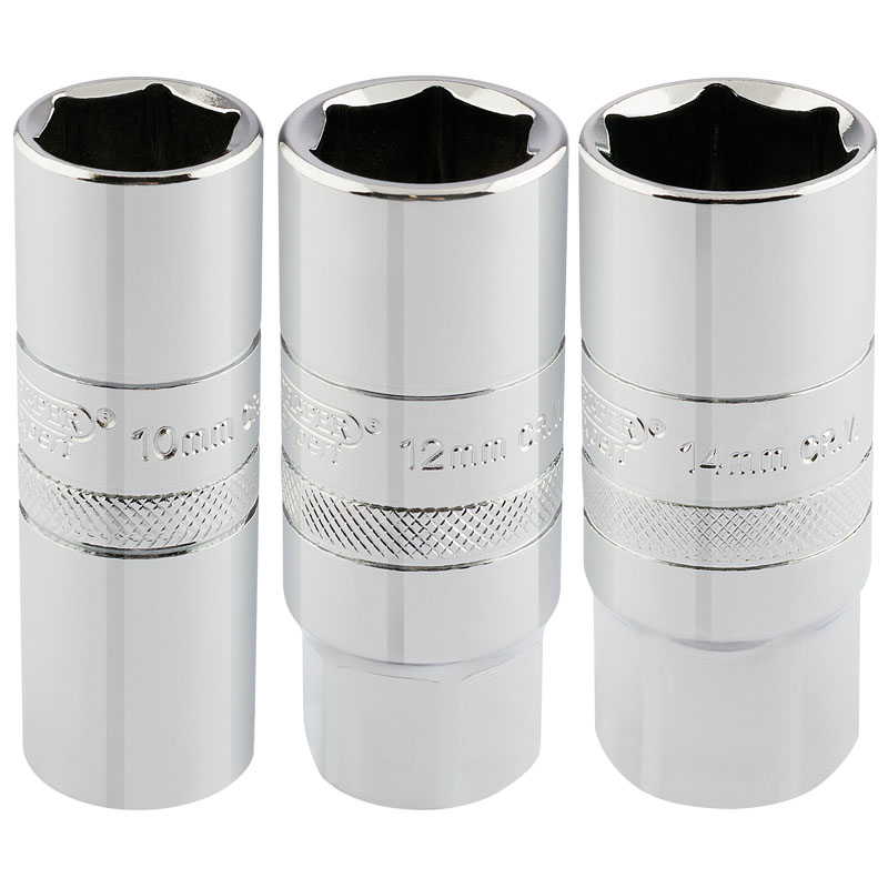 Draper 16784 HT-PLUG/3 1/2" Sq Dr Set Of Spark Plug Sockets (3 Piece)
