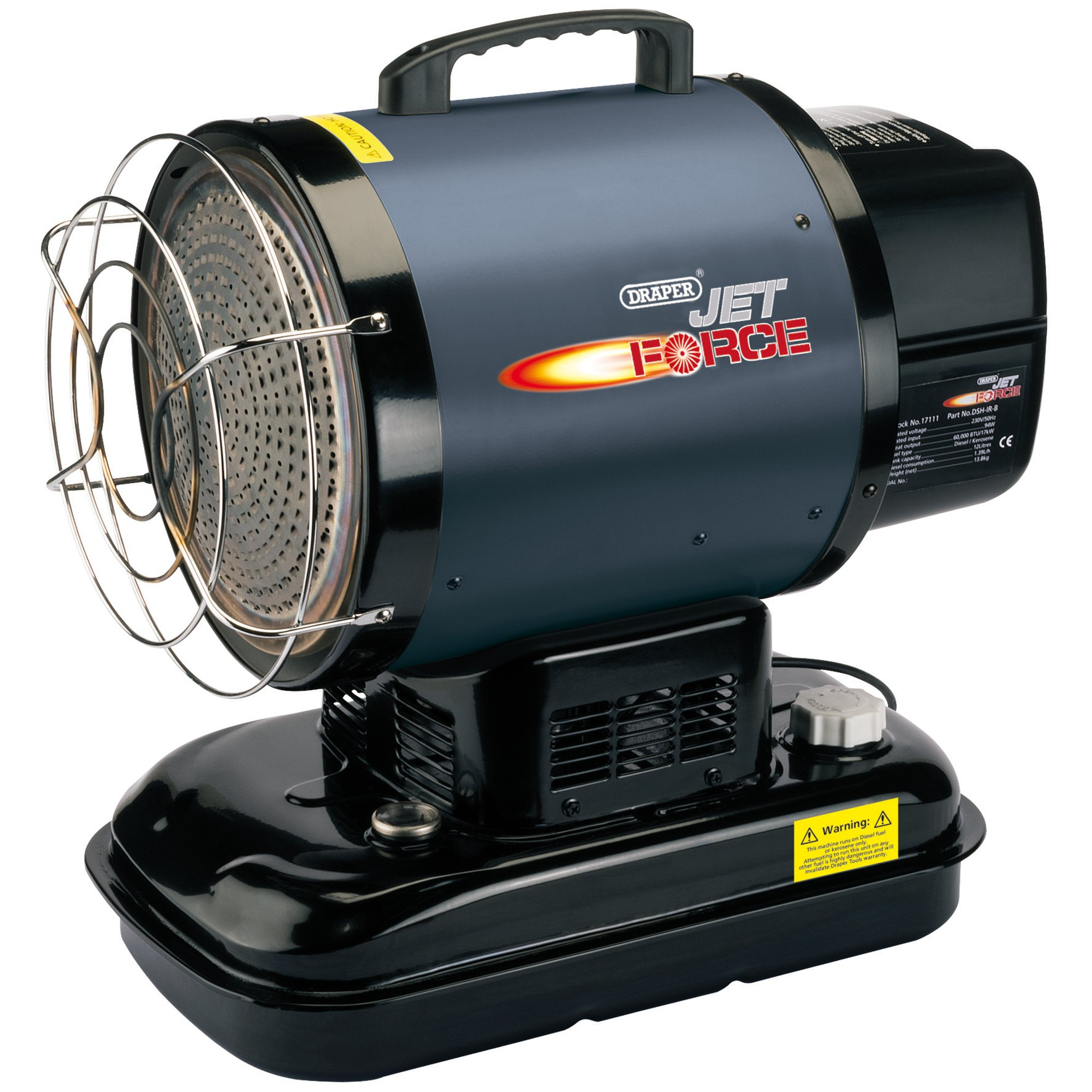 Draper 17111 DSH-IR-B Jet Force, Infrared Diesel/Kerosene Space Heater (60,000 BTU/17kW)