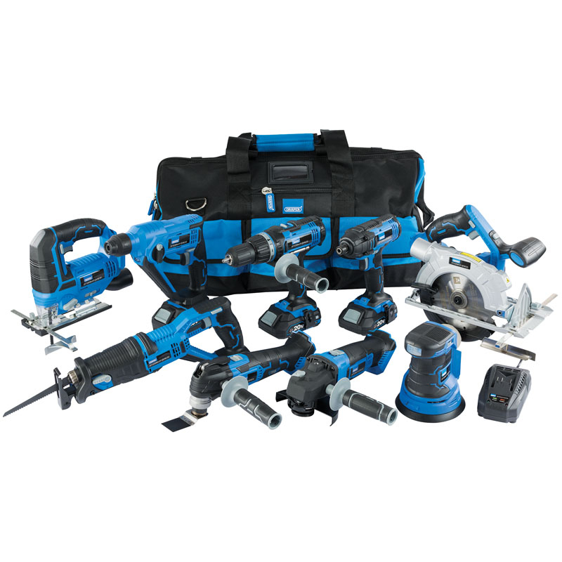 Draper 17763 *920VMK Storm Force&#174;  20V  9 Machine Cordless Kit (14 Piece)