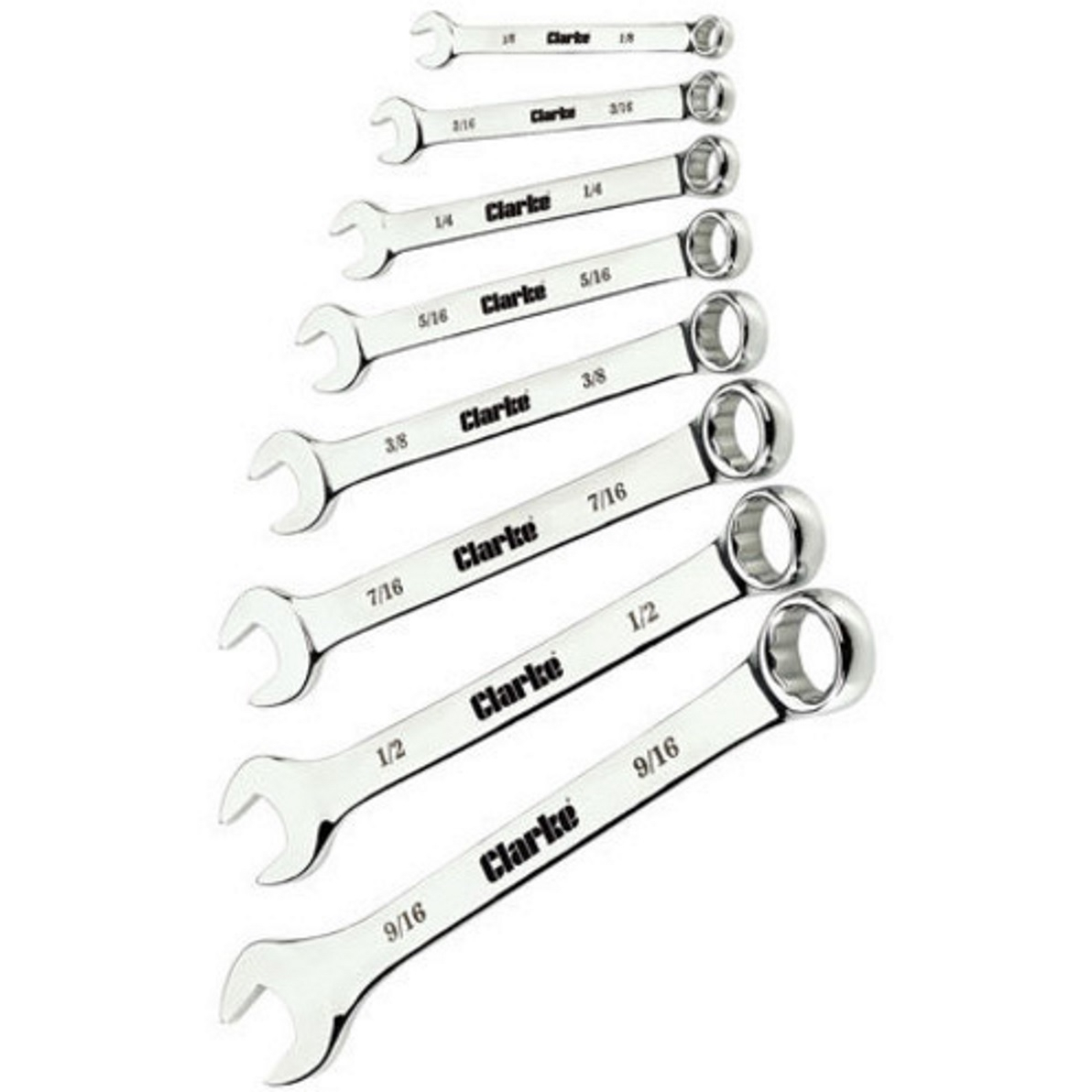 Clarke CHT817 8 Piece Whitworth Combination Spanner Set 1801817