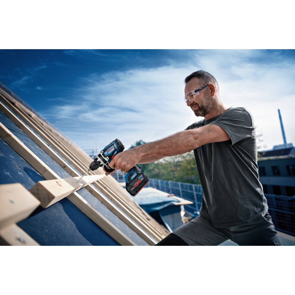 Bosch GSB18V150CNCG Body Only 18V Connection Ready Brushless Combi Drill in L-BOXX