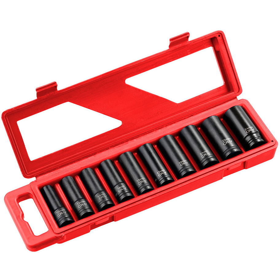 Clarke 3110883 CIS12/10D 10 Piece 1/2" Drive 10 - 24mm Deep Impact Socket Set