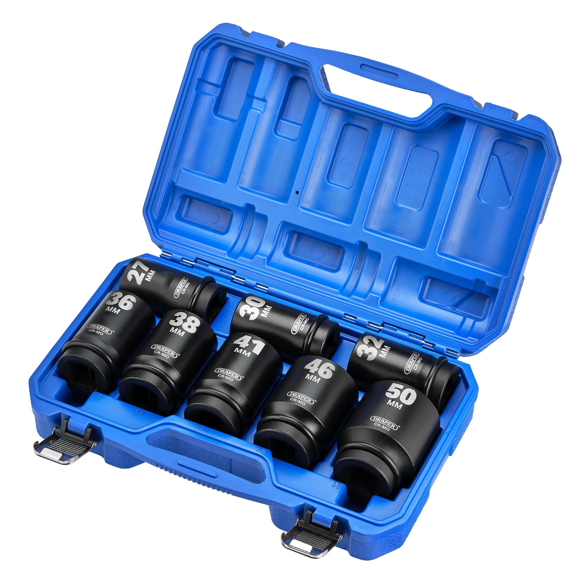 Draper 20210 425D/8/MM Hi Torq&#174; Metric Deep Impact Socket Set, 1" Sq. Dr. (8 Piece)