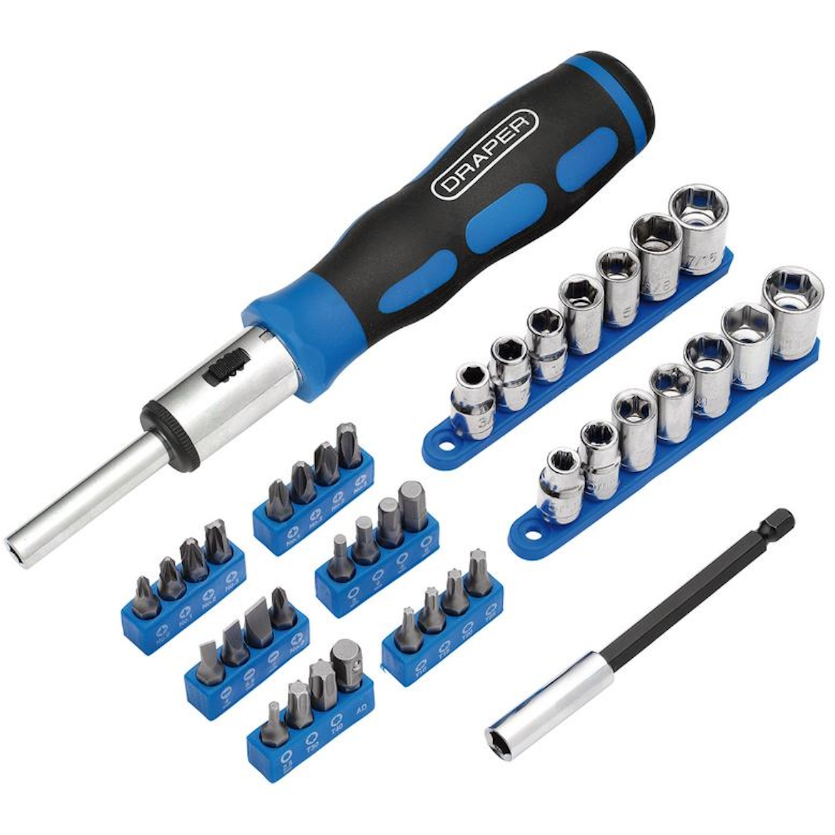 Draper 21010 865/40 40 Piece ¼" Sq. Dr. Ratchet Screwdriver Socket and Bit Set
