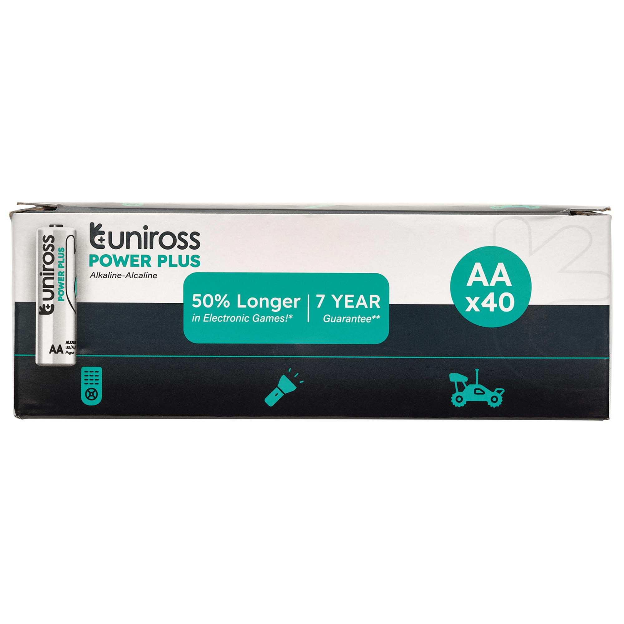 Draper 21609 UPPAABX40 Uniross LR6 AA Power Plus Alkaline Batteries (Pack Of 40)