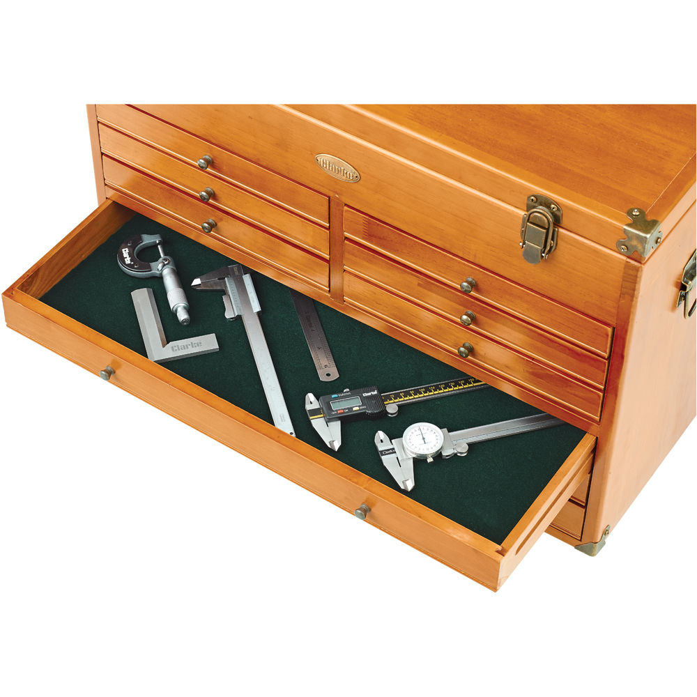 Clarke 7635405 CMW-9B 9 Drawer Wooden Machinist Tool Chest