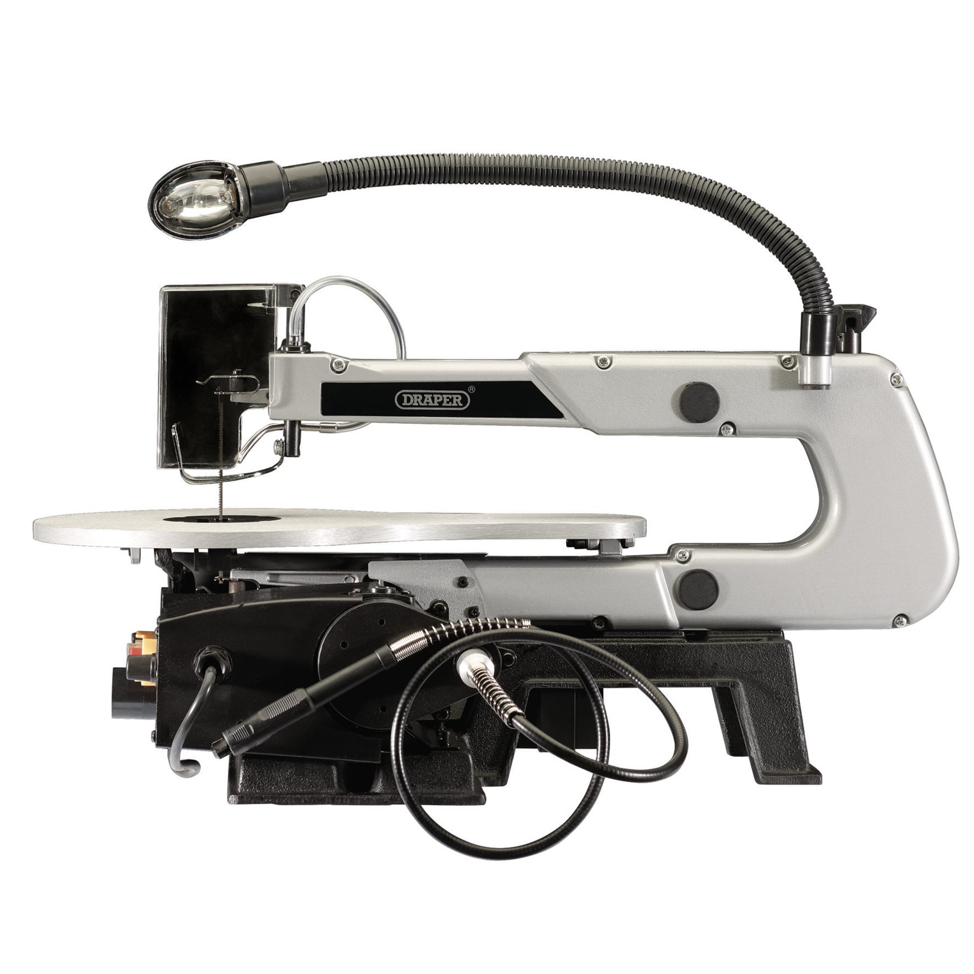 Draper 22791 FS405V 405mm 90W 230V Variable Speed Fretsaw with Flexible Drive Shaft and Worklight