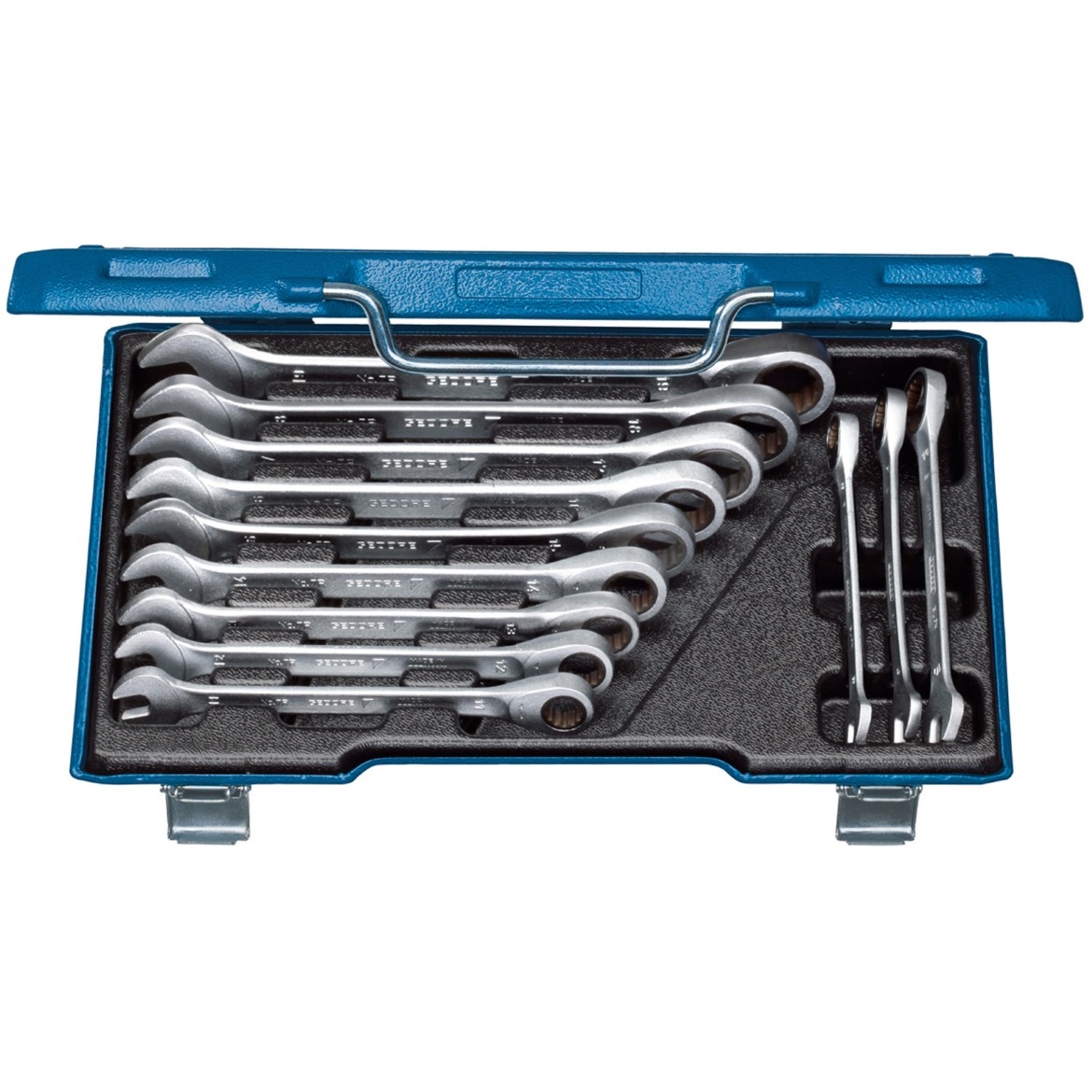 Gedore 2297442 Combination Ratchet Spanner Set 12 Piece Metric 7 R-012