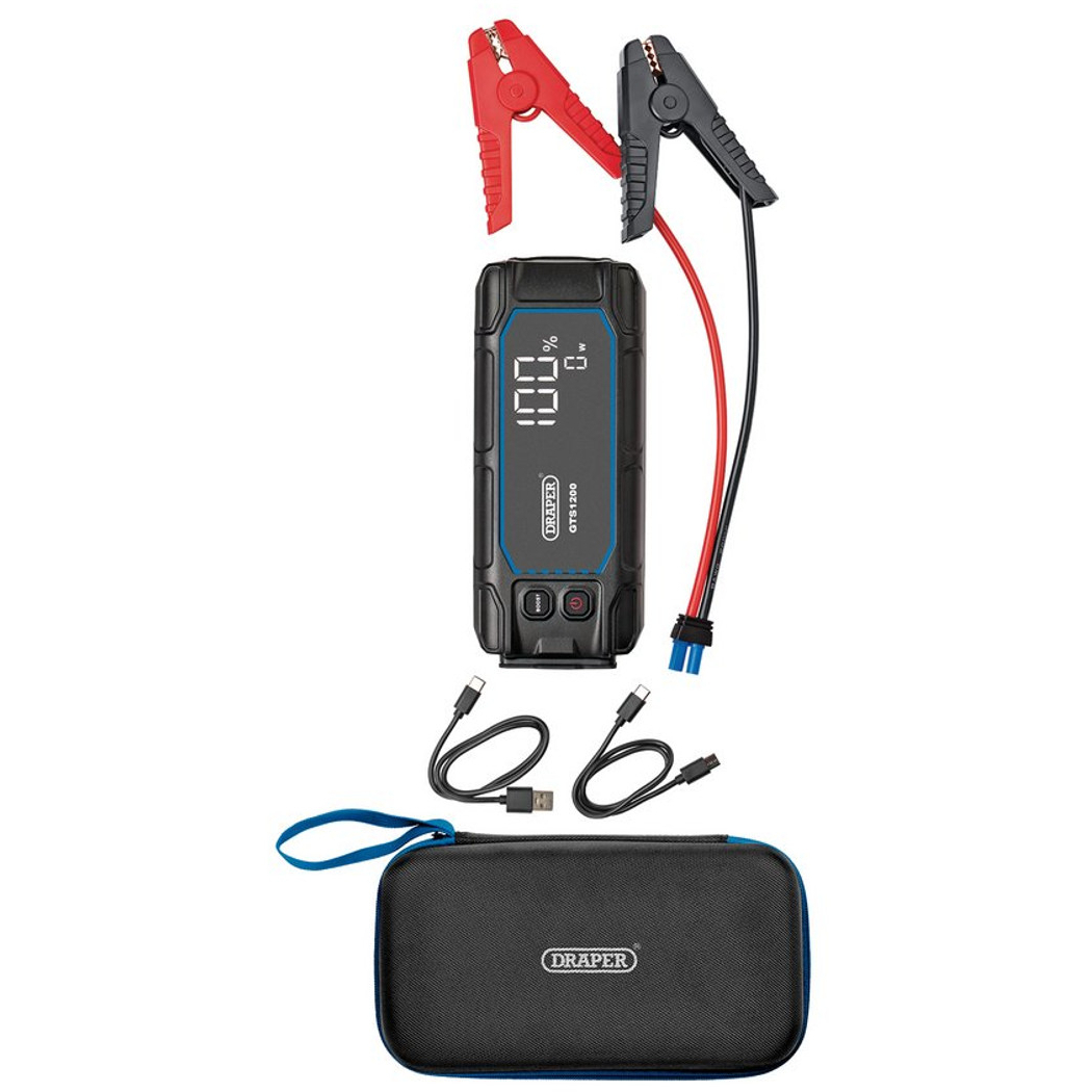 Draper 23728 12V Lithium Jump Starter With Digital Display, 1200A
