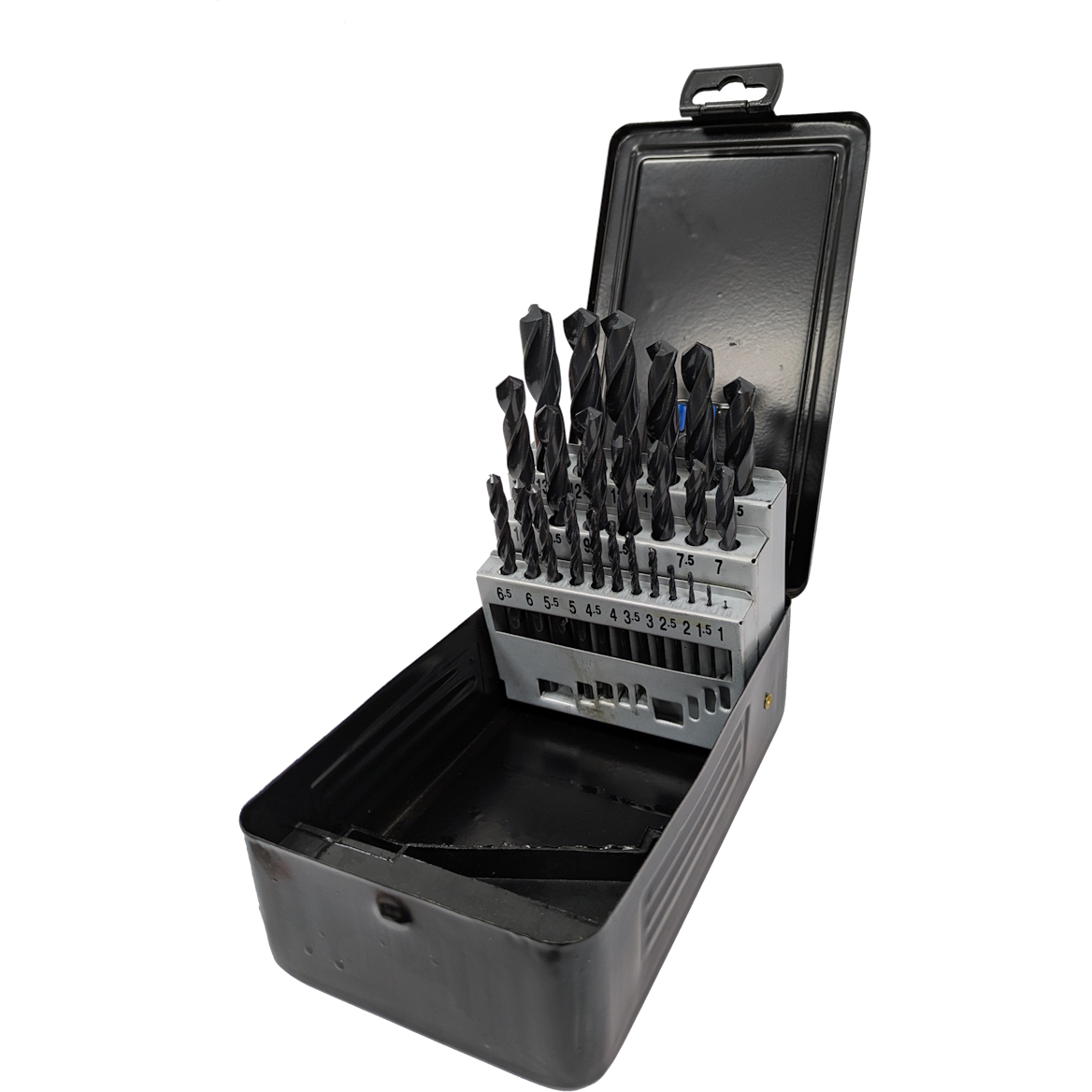 Heller 23773-4 25 Piece 1mm - 13mm x 0.5mm HSS Drill Bit Set in Sheet Steel Cassette