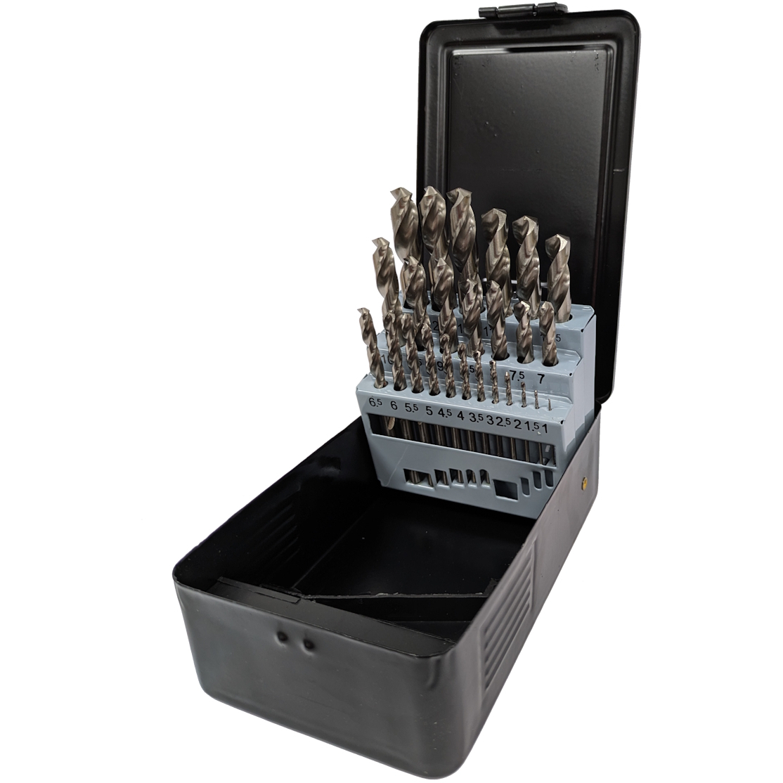 Heller 23774-1 25 Piece 1-13mm HSS-G Metal Drill Bit Set in Sheet Steel Cassette