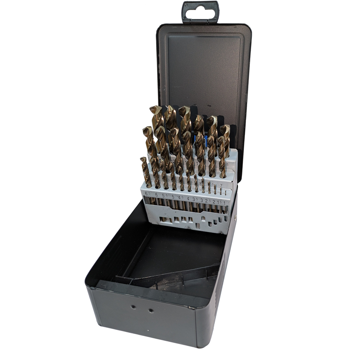 Heller 23777-2 25 Piece 1mm - 13mm x 0.5mm HSS-Co Cobalt Drill Bit Set in Sheet Steel Cassette