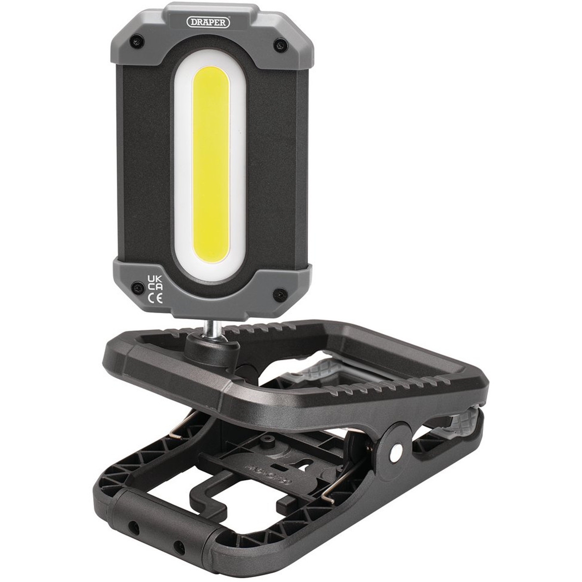 Draper 23942 COB LED Rechargeable Work Light and Power Bank with Clamp, 10W, 1000 Lumens, USB-C Cable Supplied