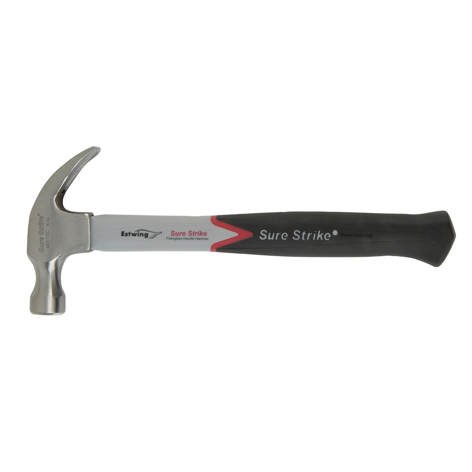 ESTWING EMRF-16C  Sure Strike Curved Claw Hammer With Fibreglass Handle, 16oz/448g 24080