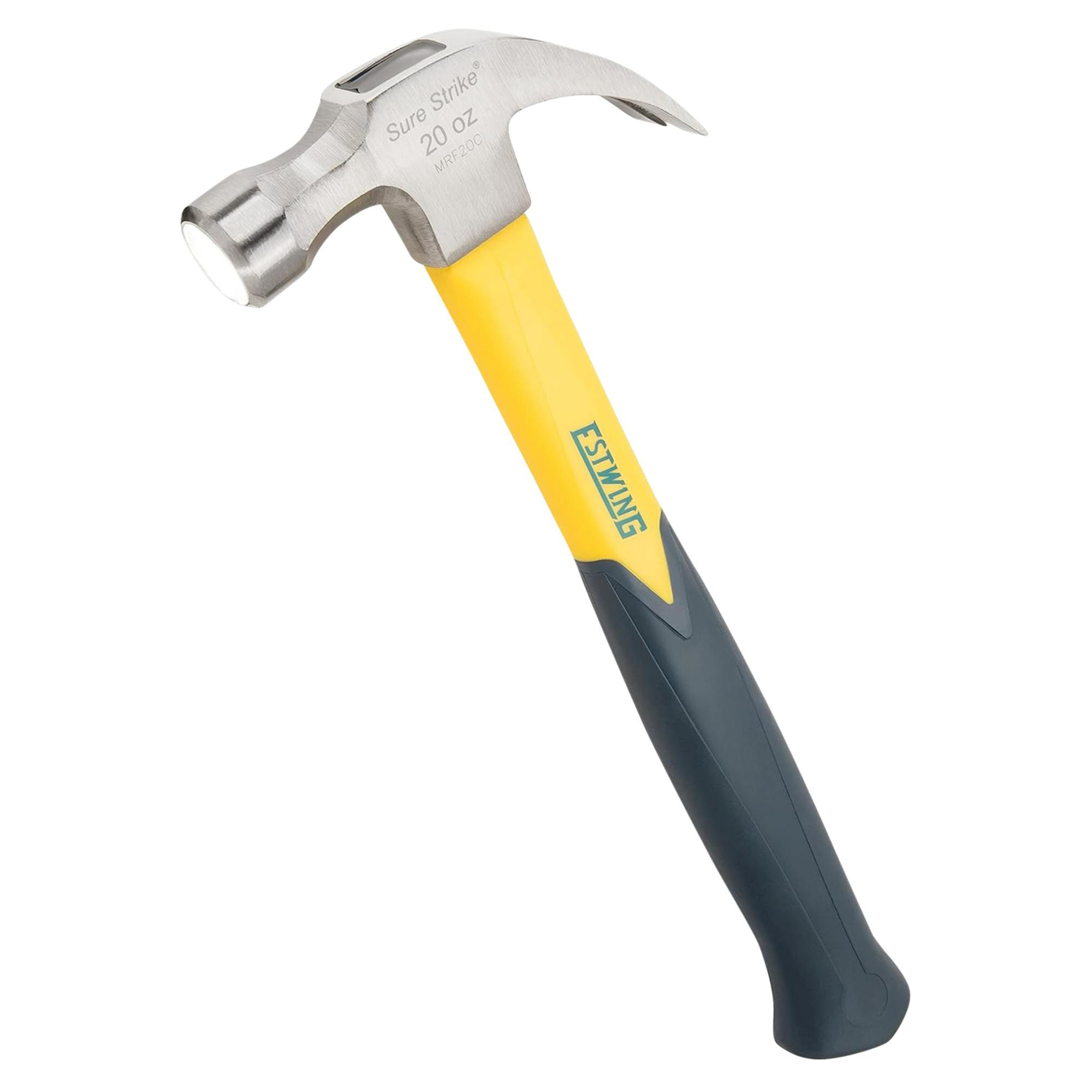 ESTWING EMRF20C Sure Strike Curved Claw Hammer With Fibreglass Handle, 20oz/567g 24082