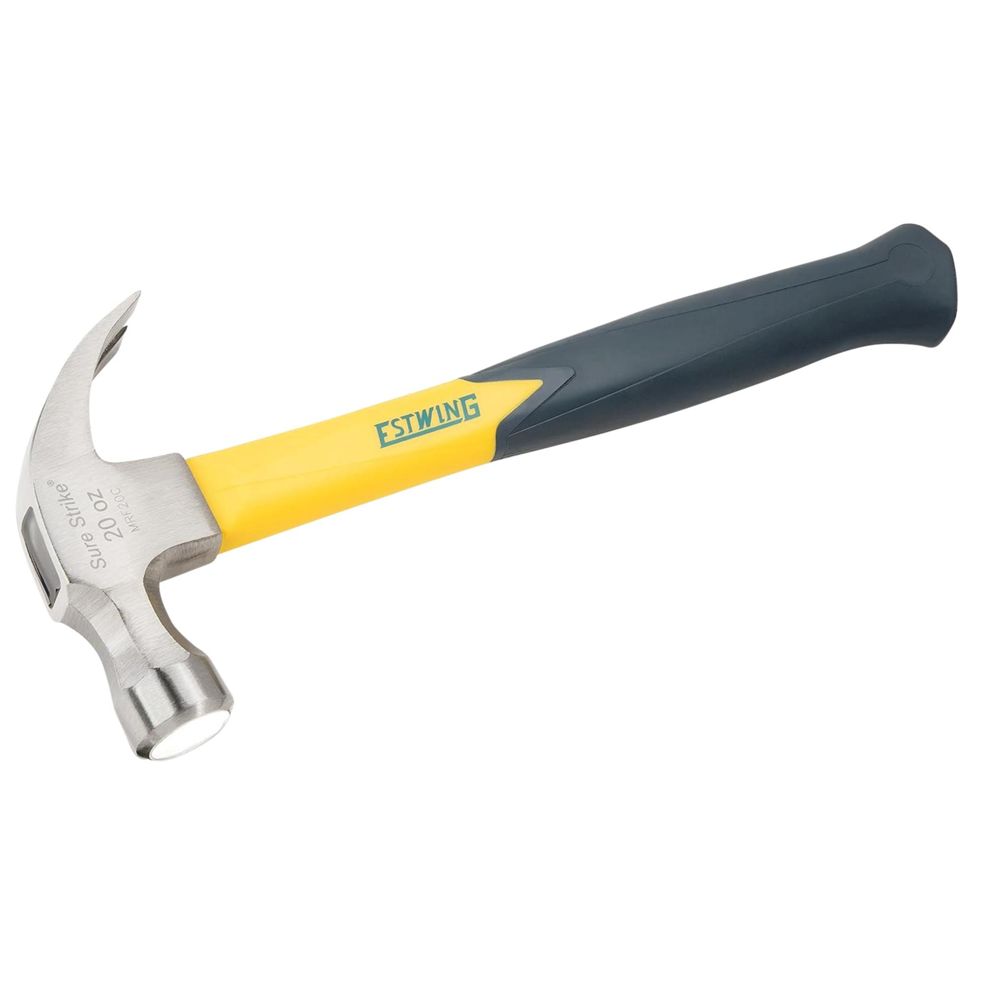 ESTWING EMRF20C Sure Strike Curved Claw Hammer With Fibreglass Handle, 20oz/567g 24082