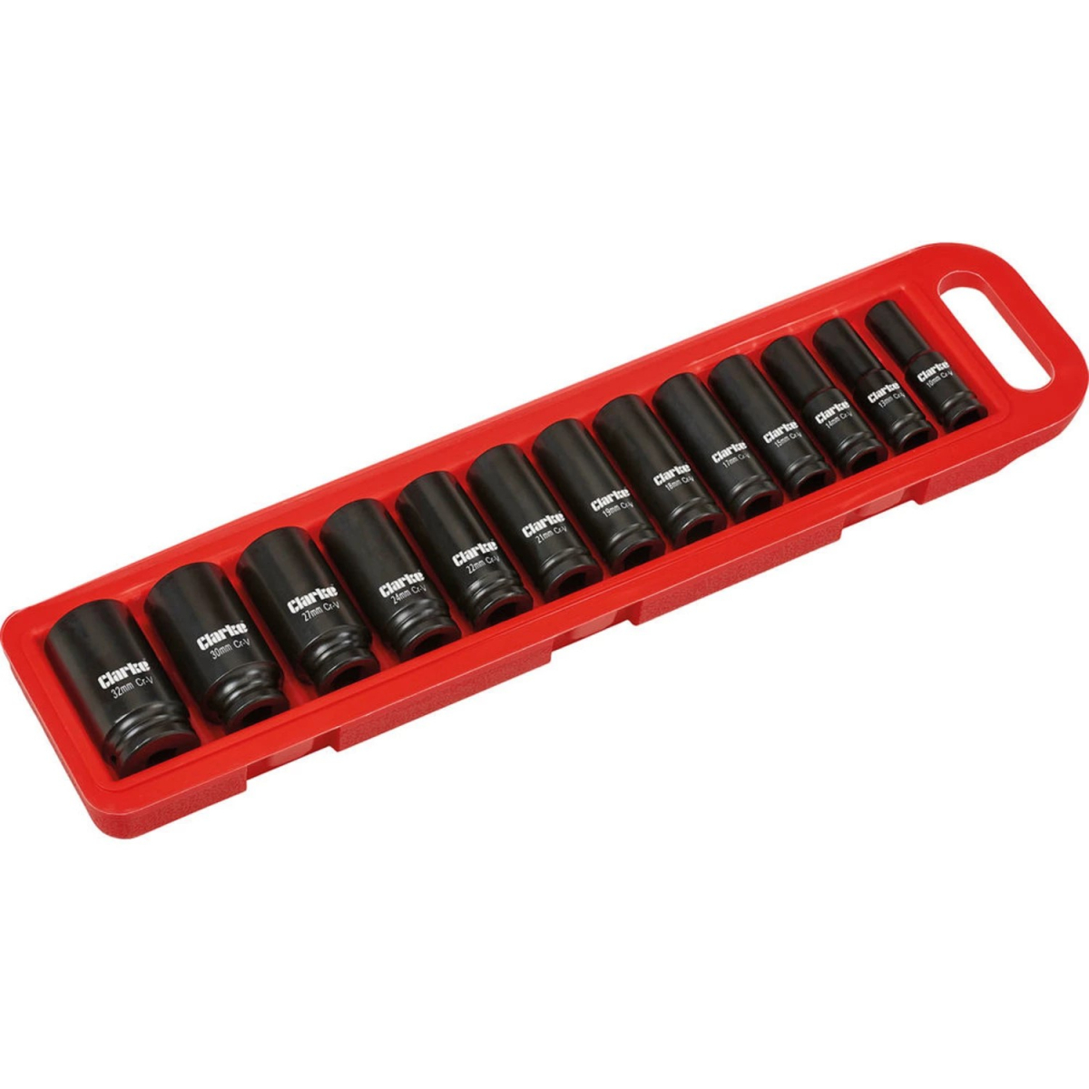 Clarke 1800371 CIS12/13 1/2"D Deep Impact Metric Socket Set - 13 pc