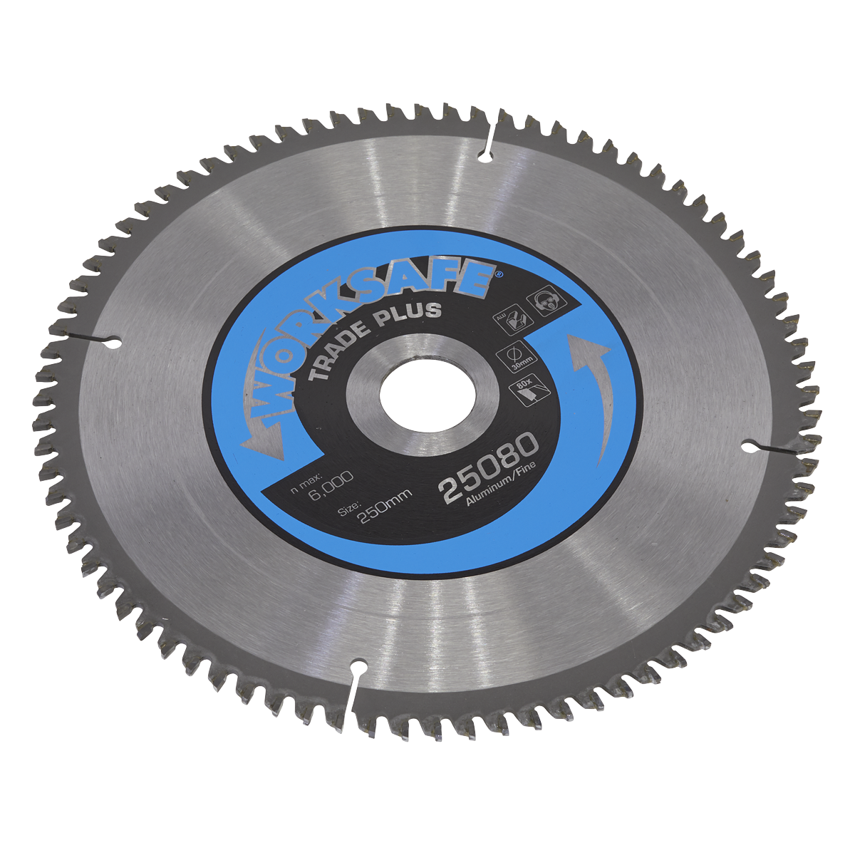 Sealey 25080/Ali Aluminium Cutting TCT Saw Blade &oslash;250 x 30mm - 80tpu