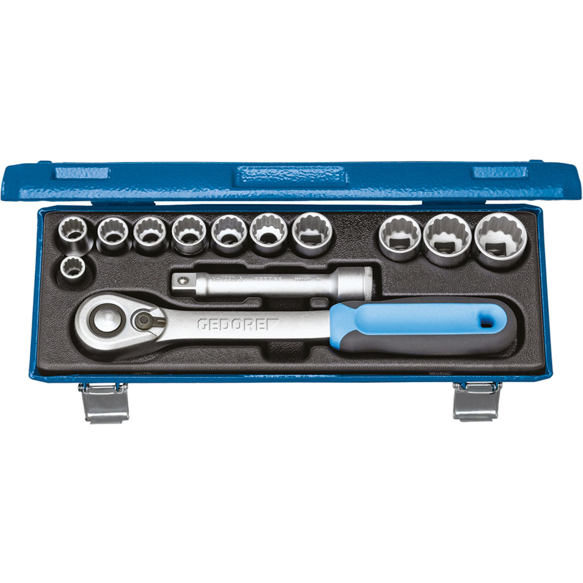 Gedore 2545829 Socket Set Metric Unit Drive 13 Piece 1/2" Drive D 19 KMU-20