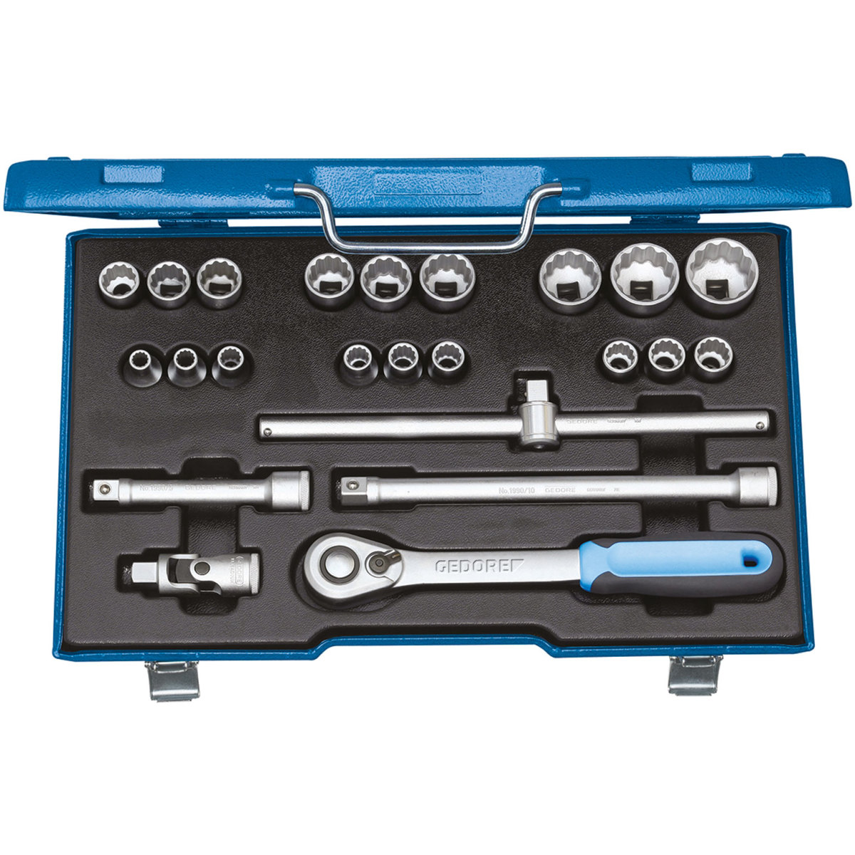 Gedore 2545845 Socket Set Metric Unit Drive 23 Piece 1/2" Drive D 19 EMU-20
