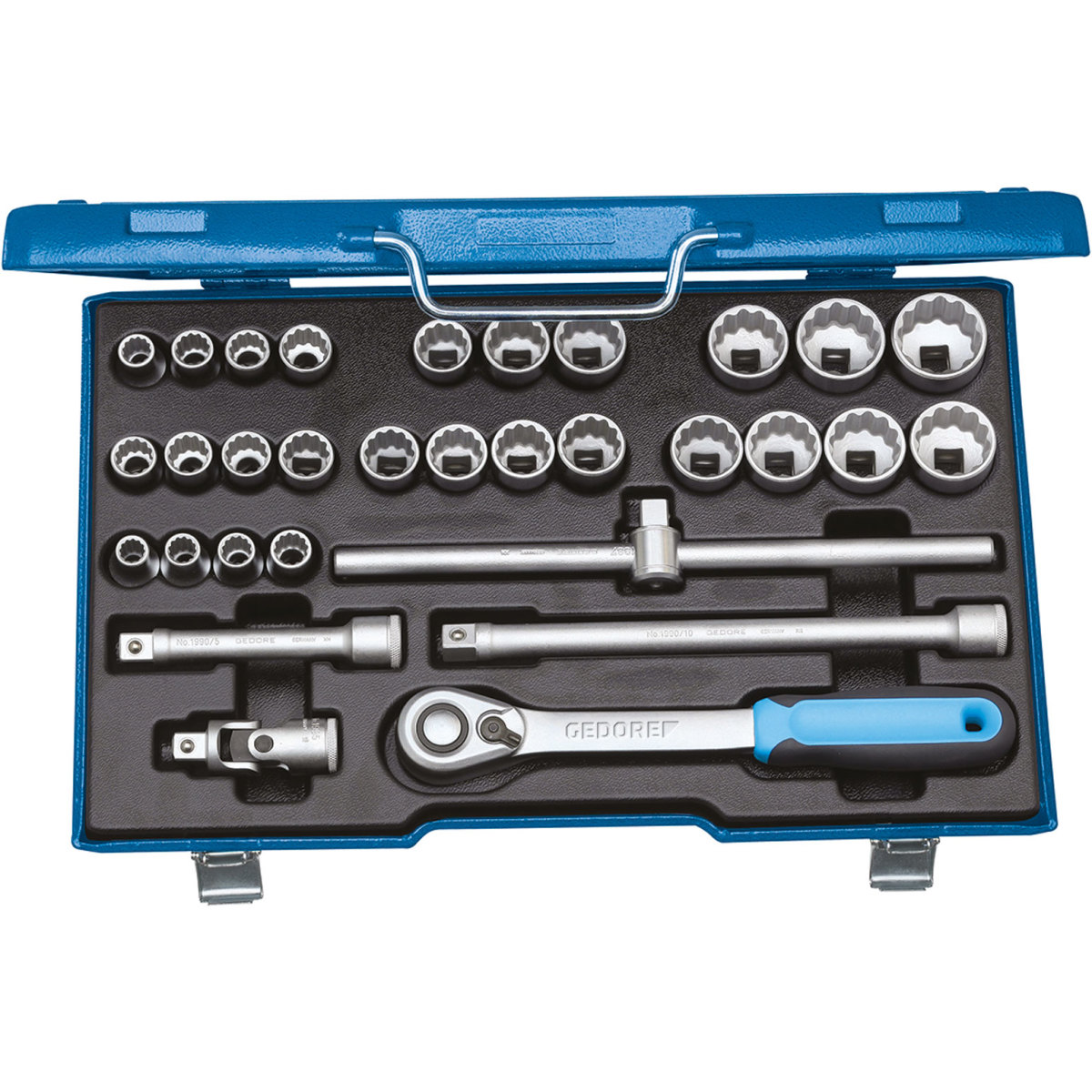 Gedore 2546043 Socket Set Metric & AF Unit Drive 31 Piece 1/2" Drive D 19 XMAU-20