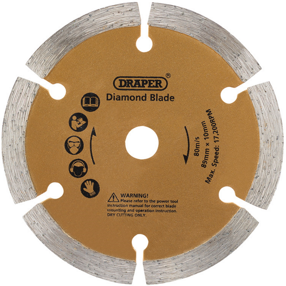 Draper 25976 YMPS600SF 89mm Diamond Blade for Storm Force&#174; Mini Plunge Saw