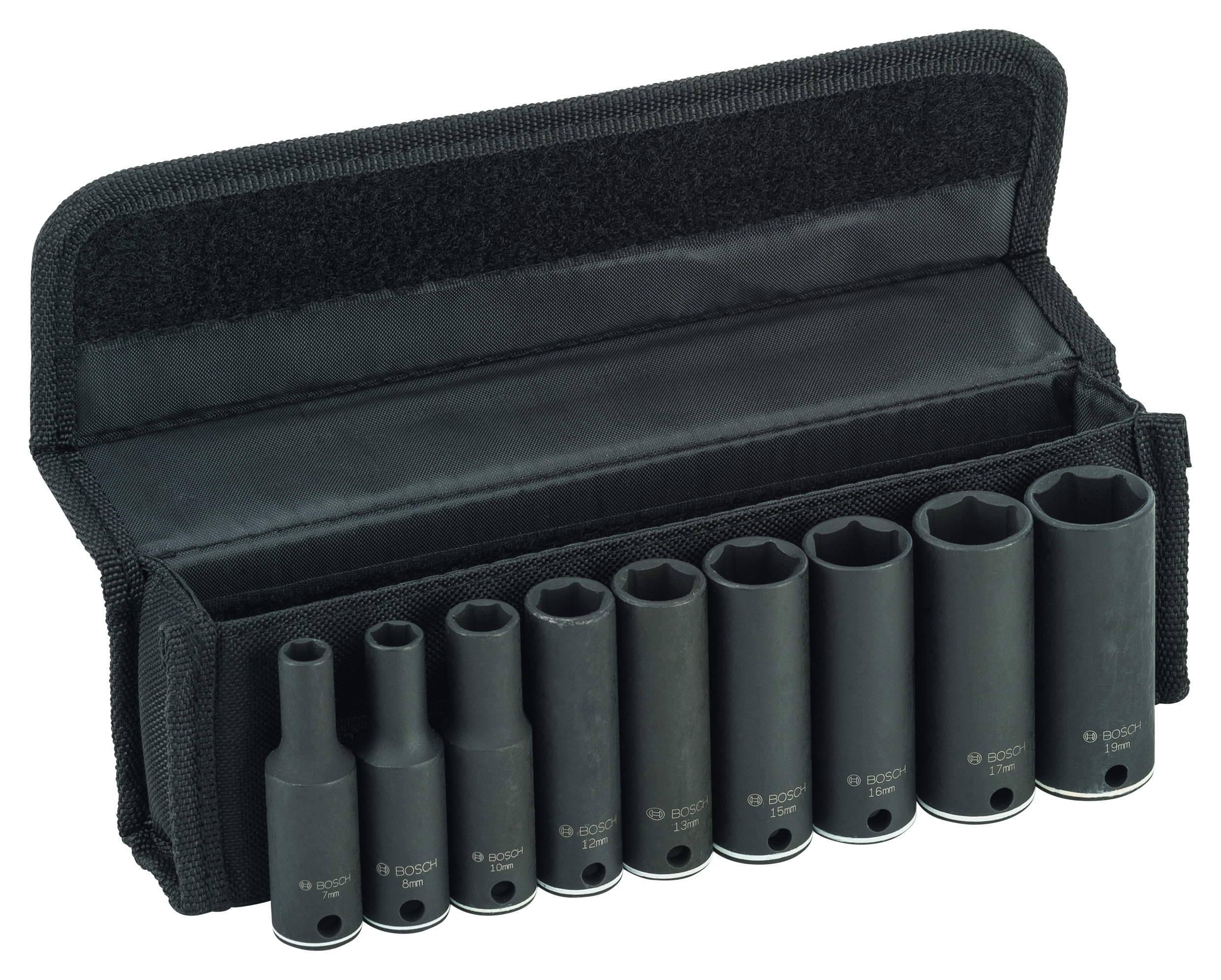 Bosch 2608551099 9-Piece Socket Set 63mm; 7, 8, 10, 12, 13, 15, 16, 17, 19mm (1 Pack Of 1)
