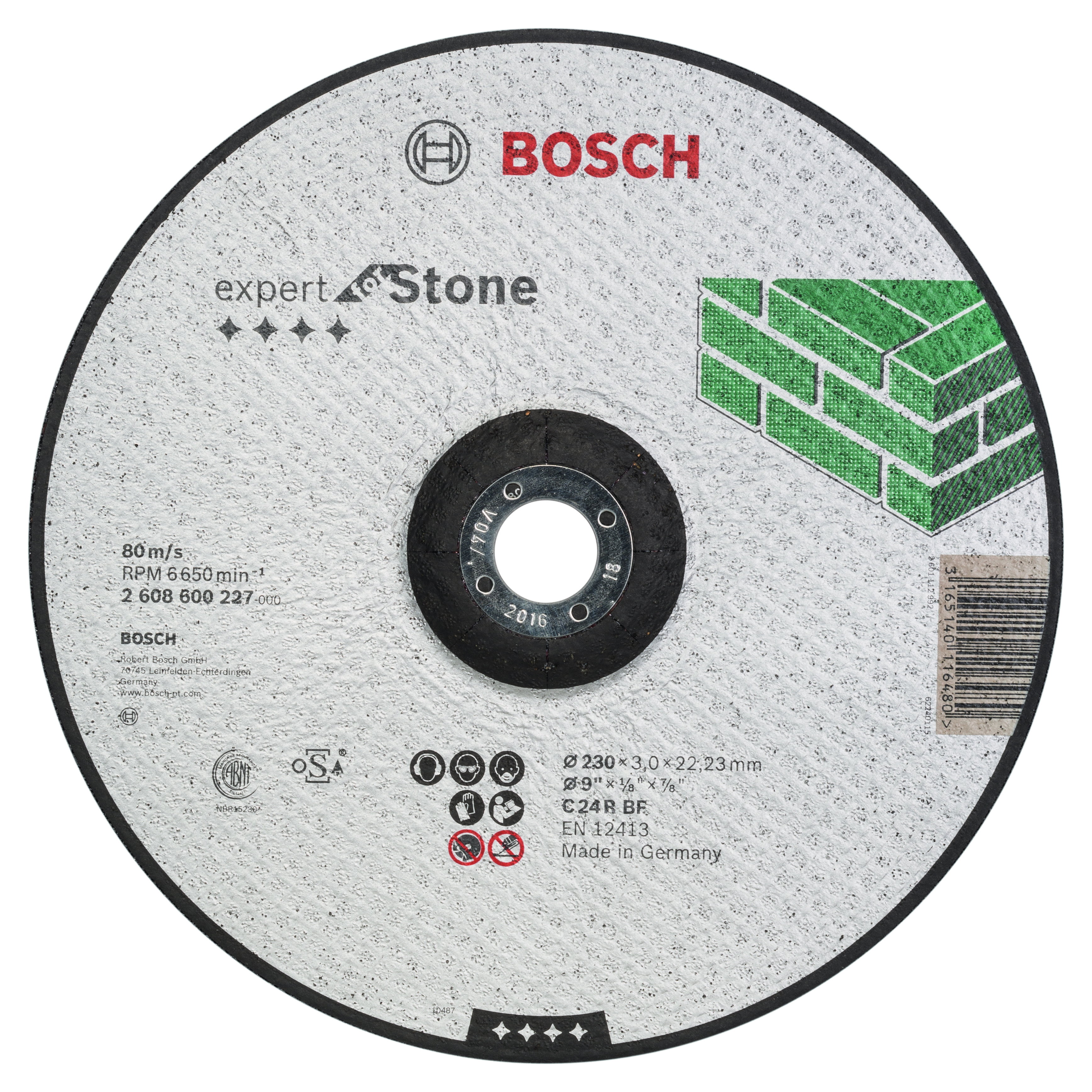 Bosch 2608600227 Stone Cutting discs, depressed centre. 230x22.2x3mm