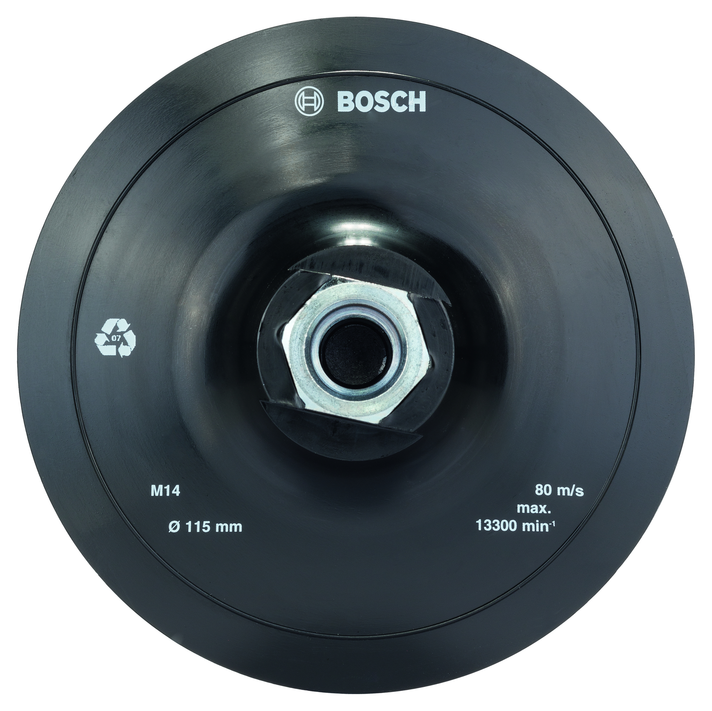 Bosch PRO 2608601076 Backing Pad Hook-And-Loop 115mm 115mm, 13,300 Rpm (1 Pack Of 1)