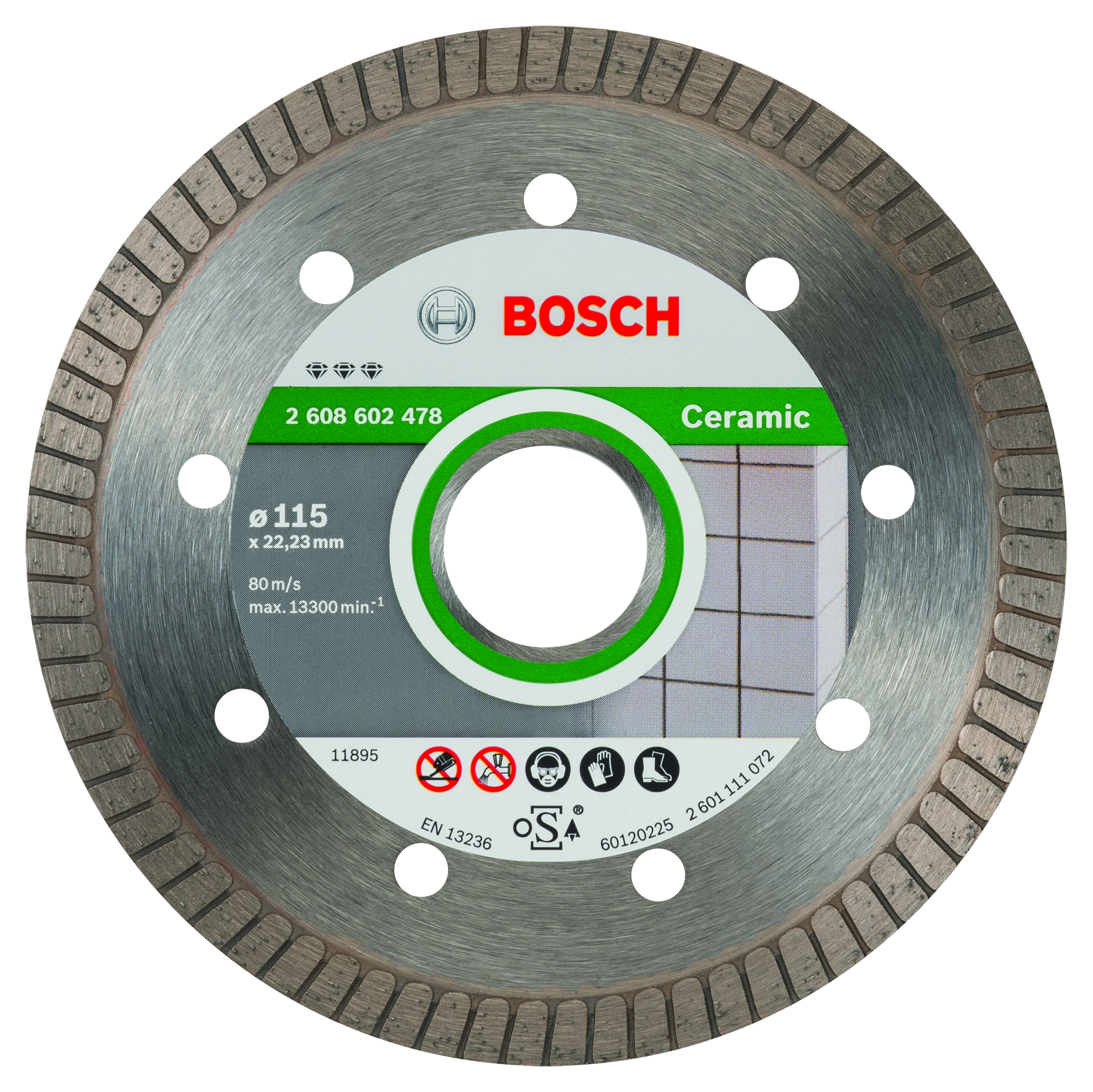 Bosch PRO 2608602478 Diamond cutting discs Best for Ceramic Extraclean Turbo 115x1.4x22.23mm