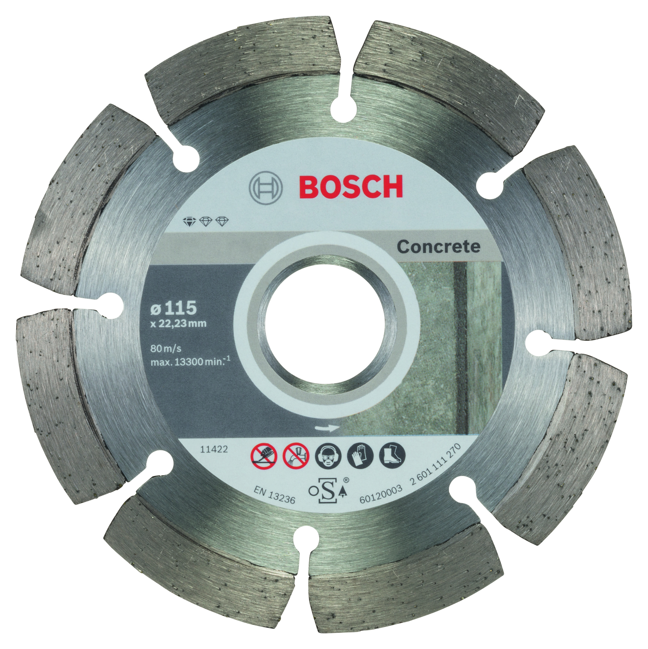 Bosch 2608603239 Standard For Concrete Diamond Cutting Disc 115 X 22,23 X 1,6 X 10mm (1 Pack Of 10)