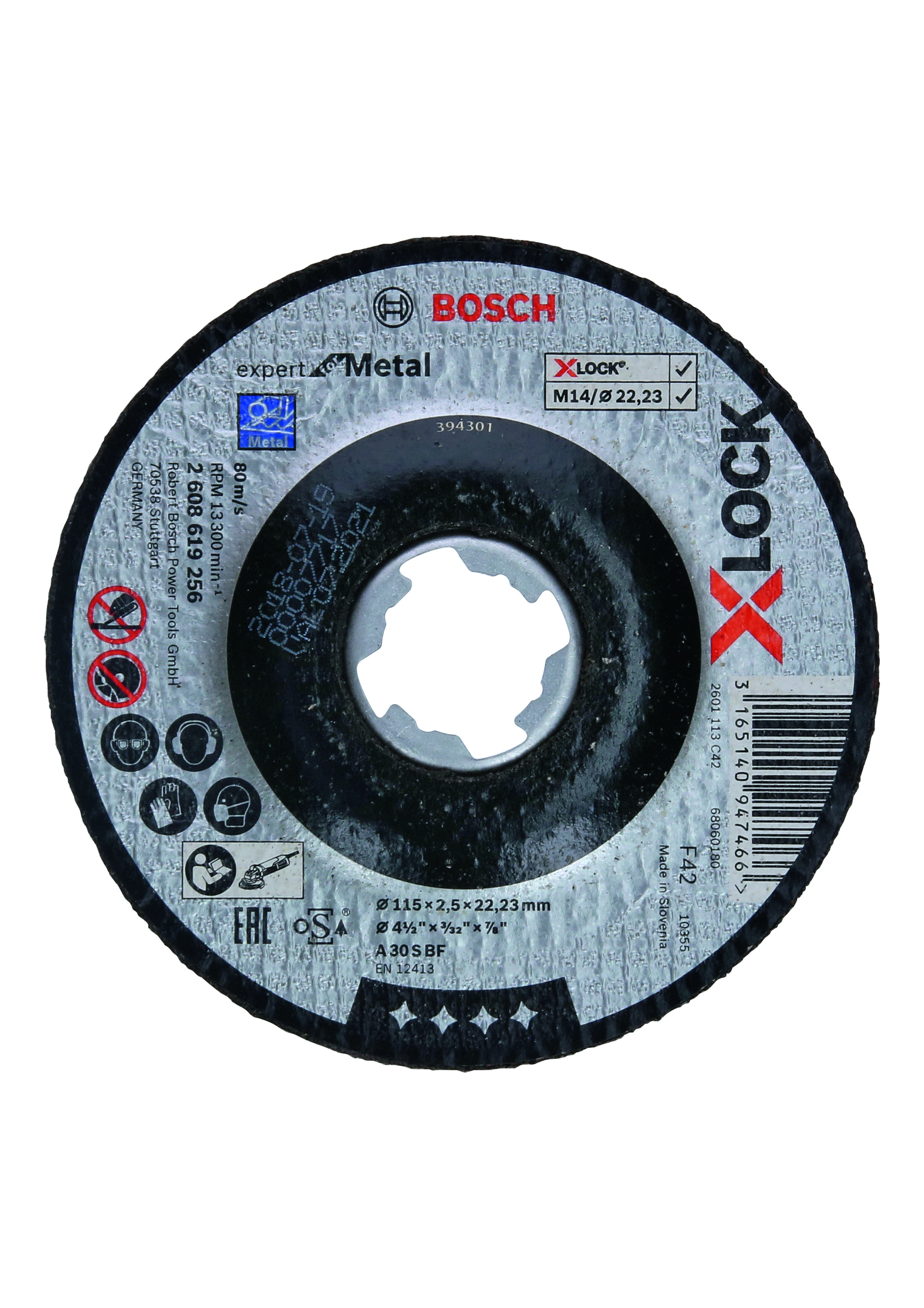 Bosch PRO 2608619256 X-Lock Expert For Metal 115X2.5X22.23 Depressed Cutting A 30 S Bf, 115mm, 2,5mm (25 Packs Of 1)