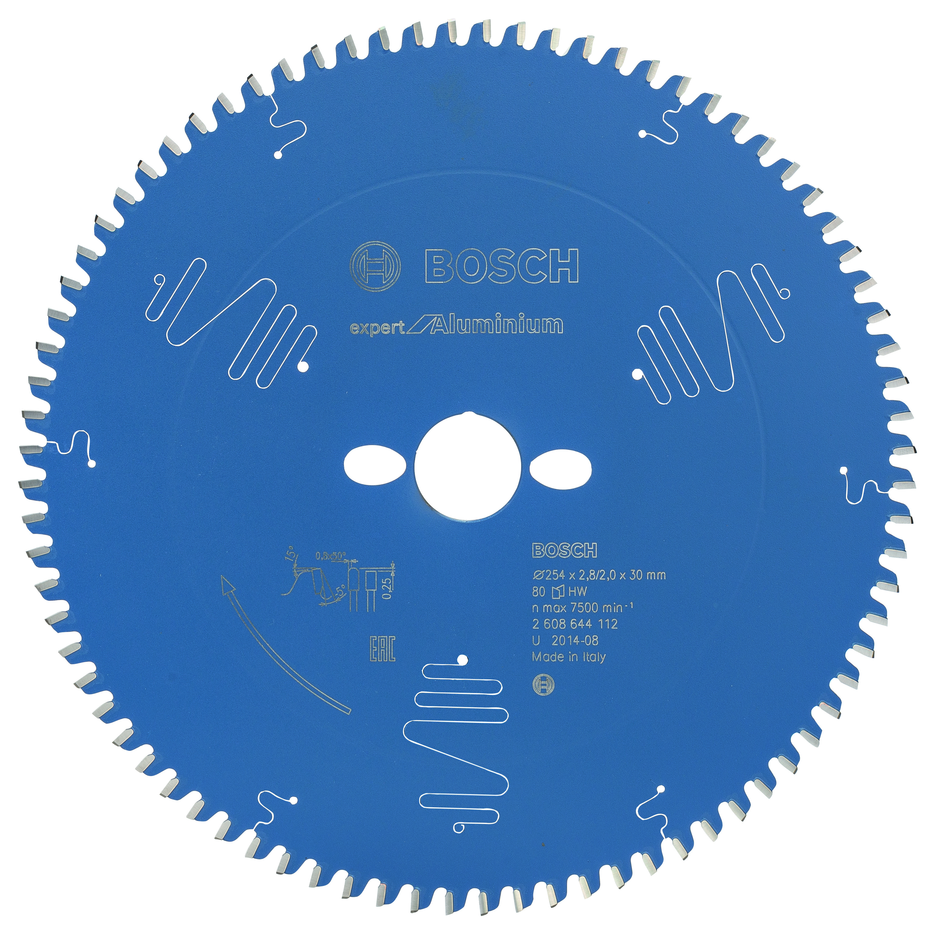 Bosch 2608644112 Circular Saw Blade Expert For Aluminium 254 X 30 X 2,8mm, 80 (1 Pack Of 1)