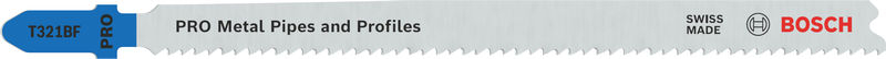 Bosch 2608655127 PRO Metal Pipes and Profiles T321BF Jigsaw Blade, 132 mm, 25 pcs