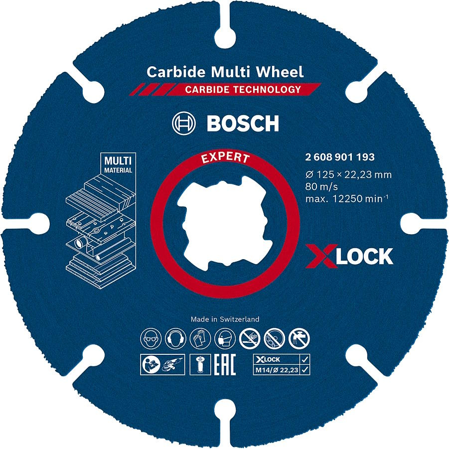 Bosch EXPERT 2608901192 Expert X-LOCK Carbide Multi Wheel Cutting Disc 115x1.0x22.23 mm