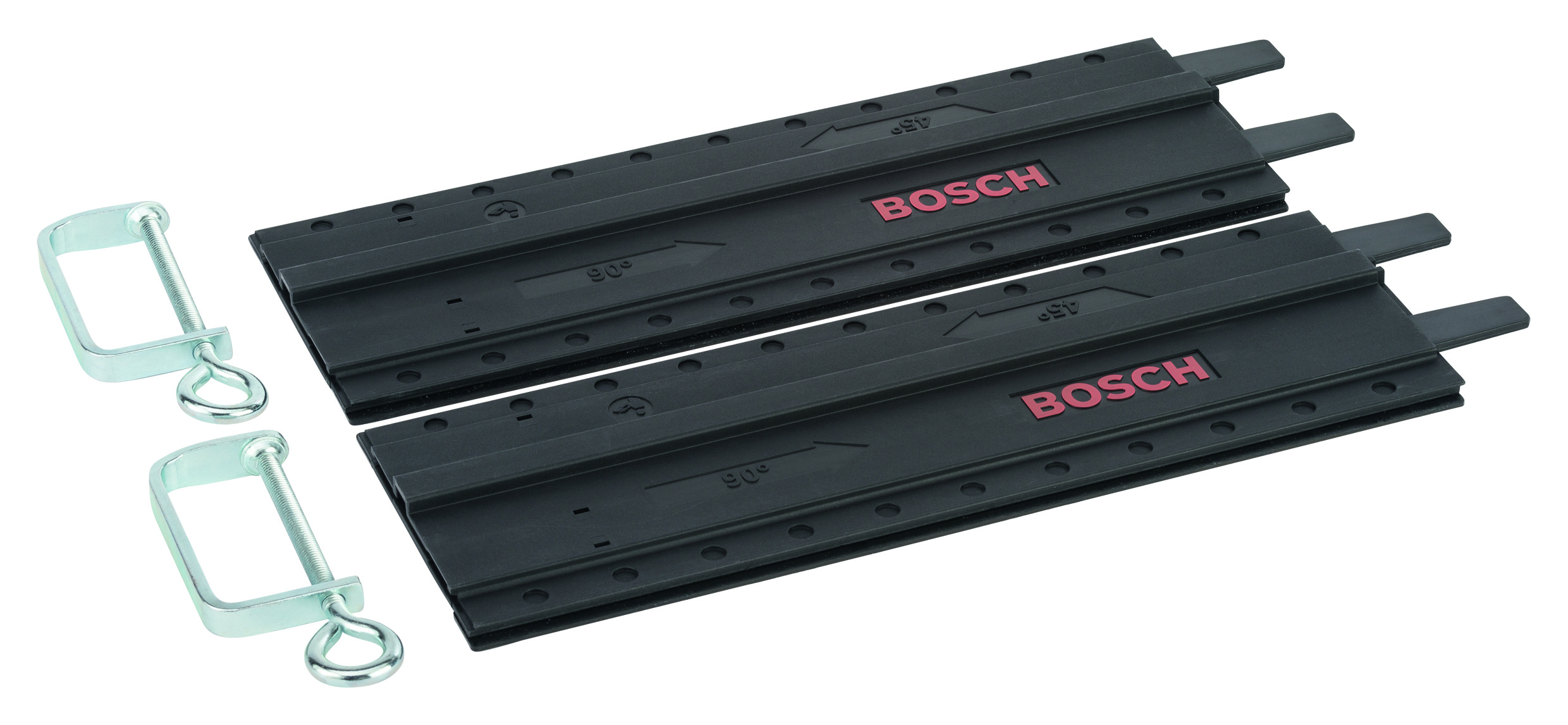 Bosch 2609255732 2-Piece Plastic Guide Rail With G-Clamps 700mm (2X 350mm) (1 Pack Of 4)