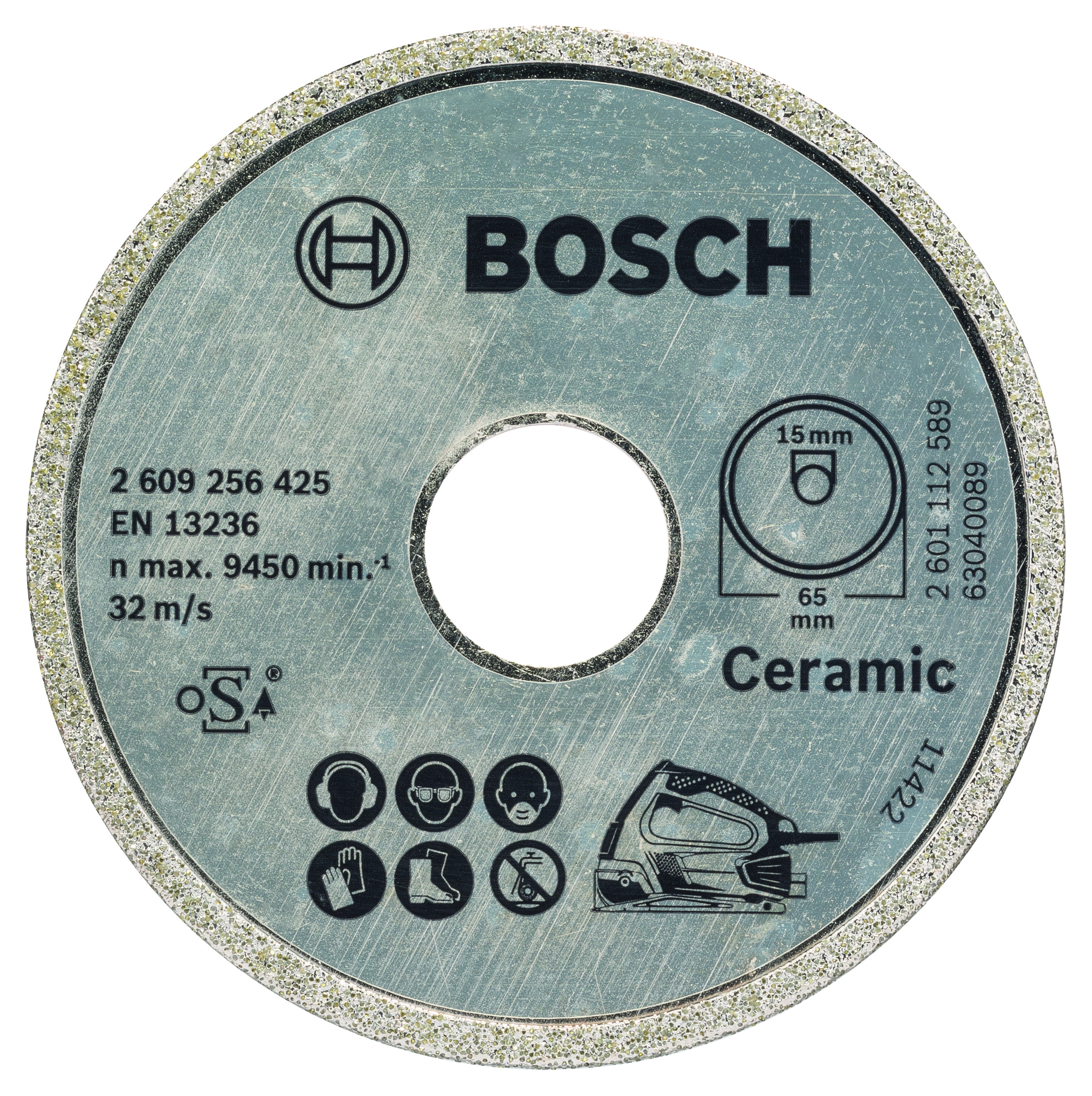 Bosch 2609256425 Standard For Ceramic Diamond Cutting Disc D= 65mm; Bore Size= 15mm (1 Pack Of 1)