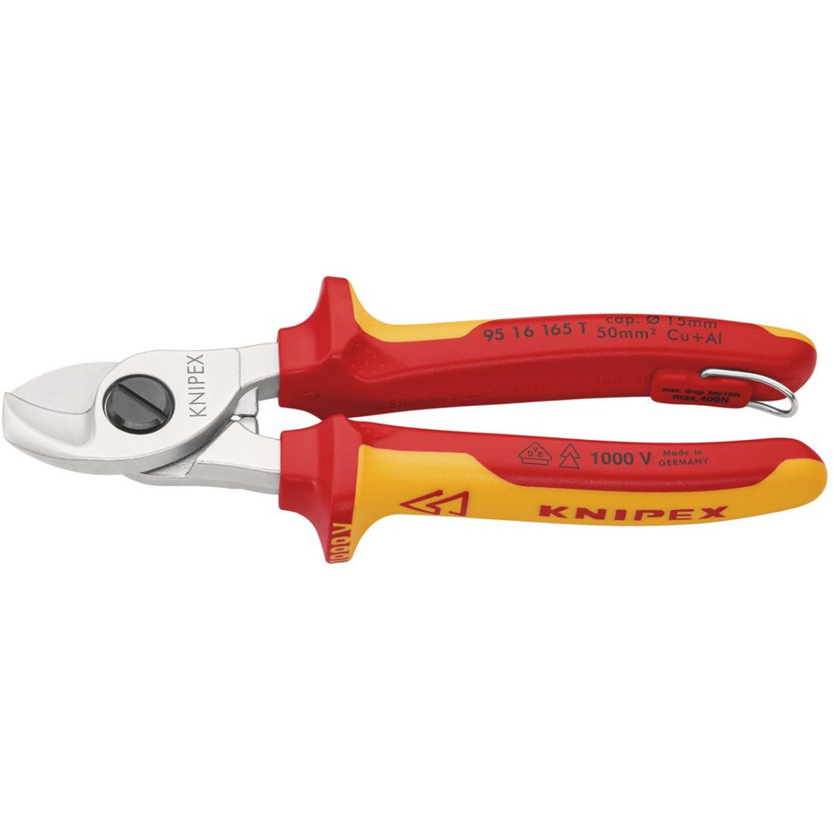 Knipex 26122   95 16 165 T BK VDE Cable Shears, 165mm