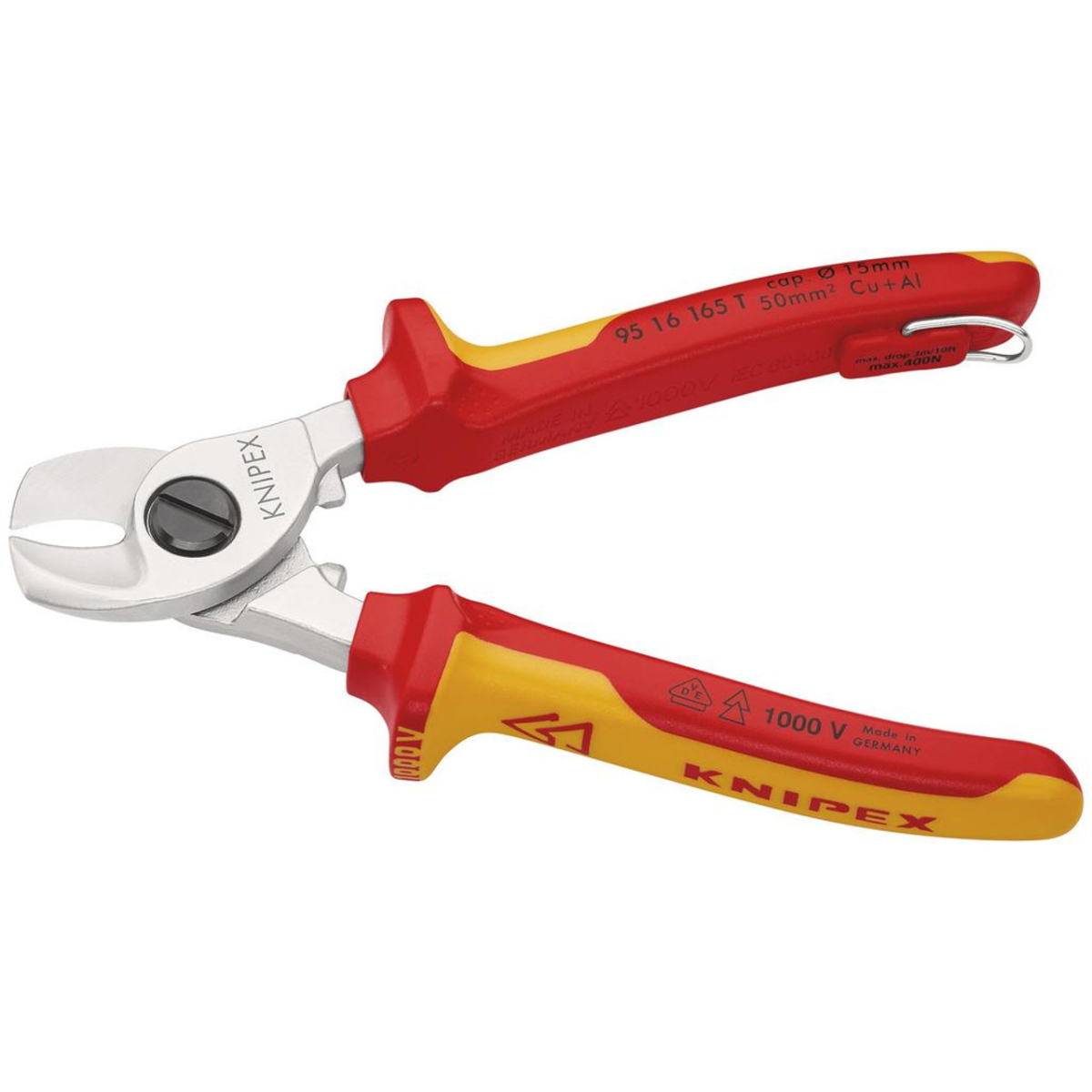Knipex 26122   95 16 165 T BK VDE Cable Shears, 165mm