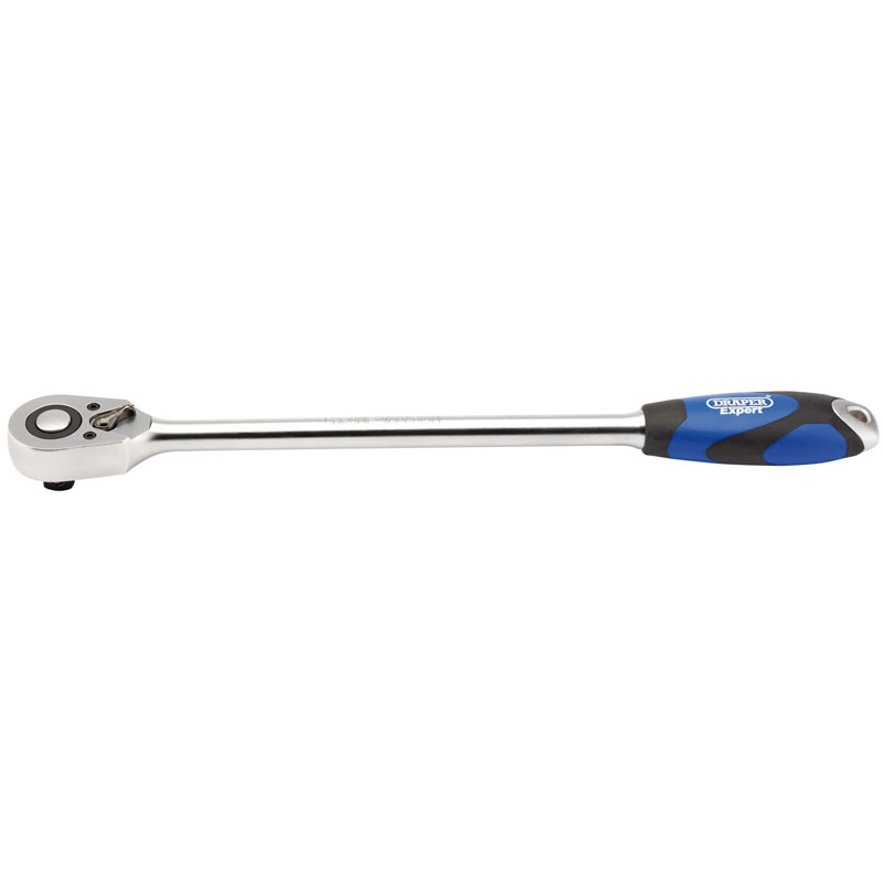 Draper 26591 H64C-XL/B 1/2" Sq. Dr. 48 Tooth Extra Long Reversible Quick Release Soft Grip Ratchet